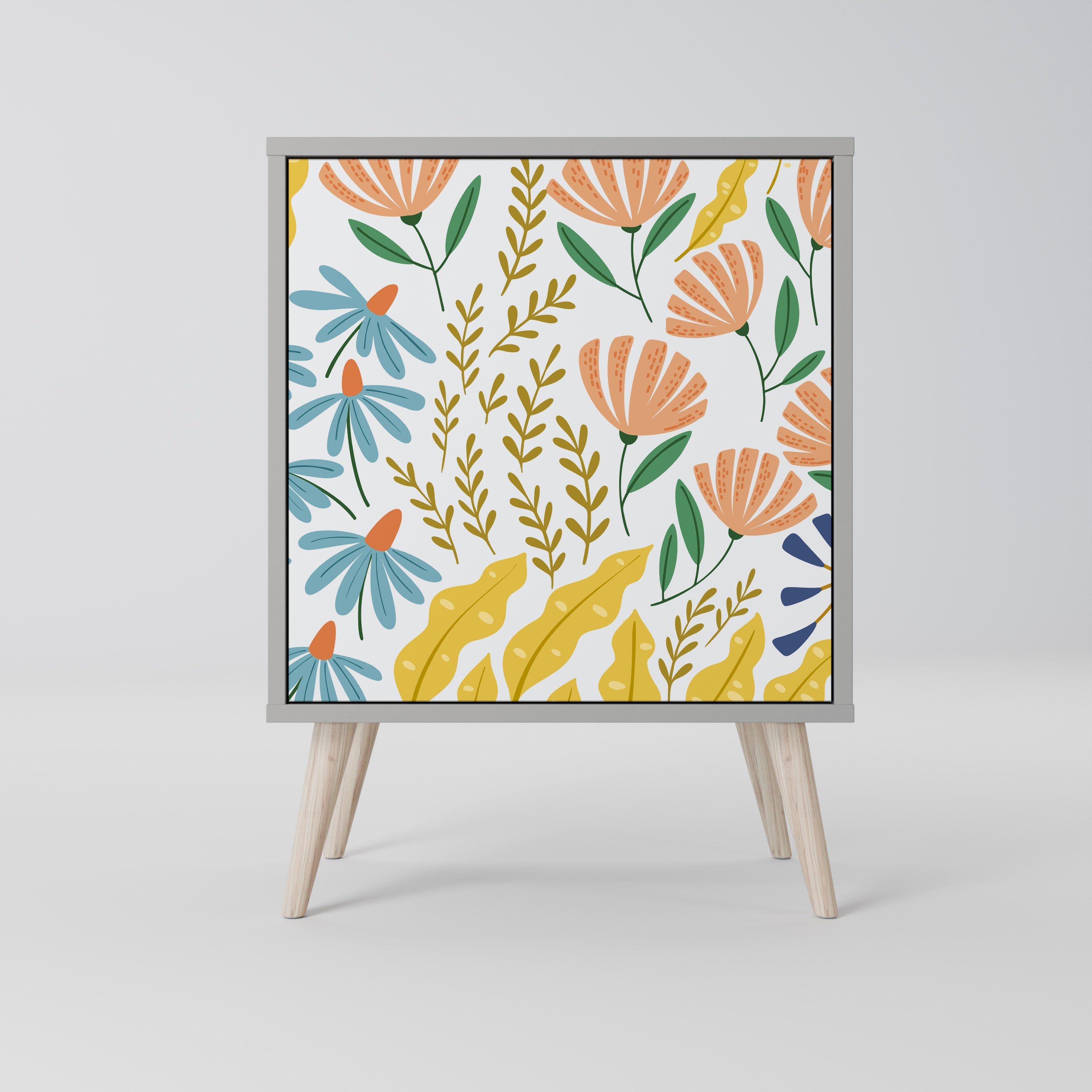 HELLO SPRING 1-Door Sideboard in Grey Finish