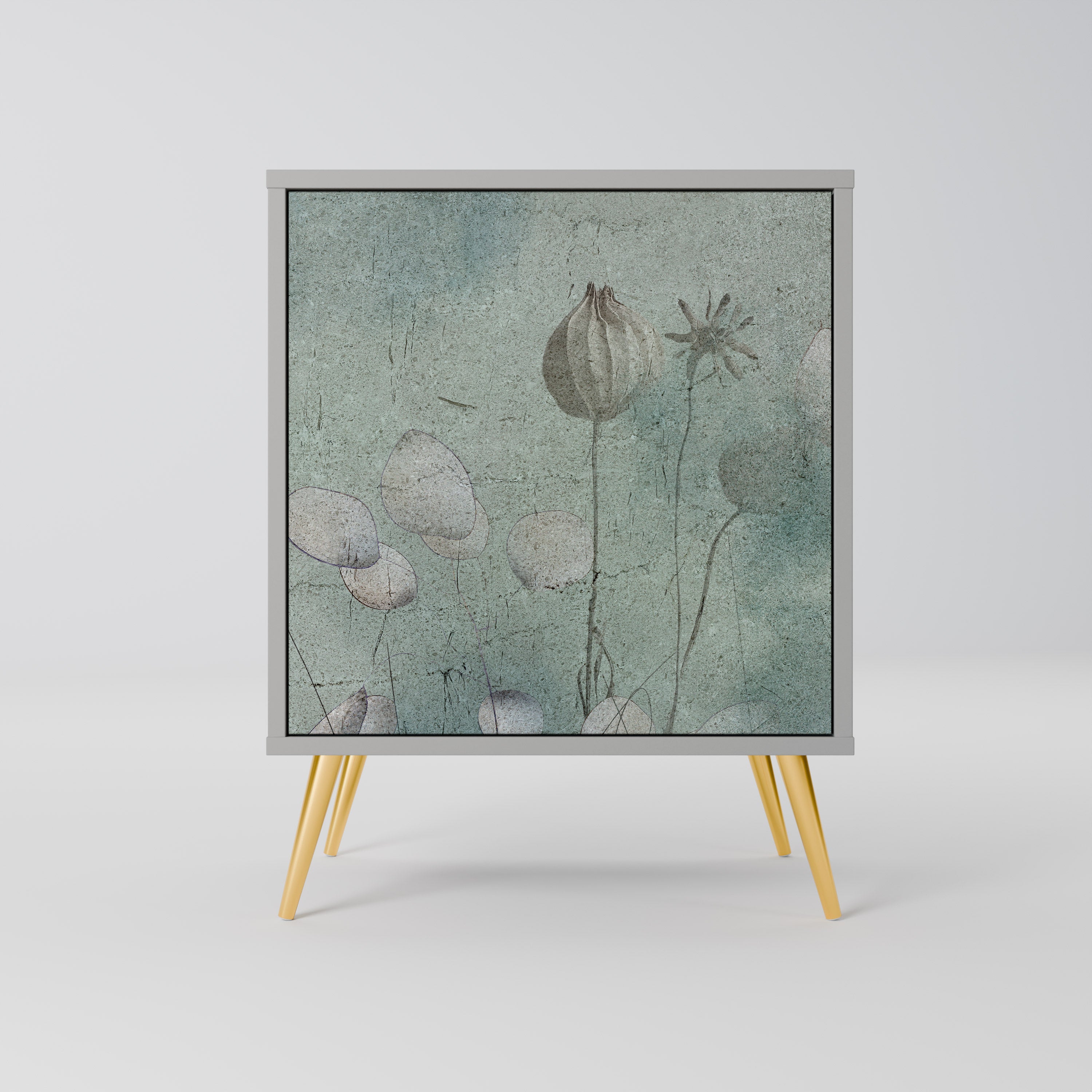 NIGHT LADY Aparador de 1 Porta em Acabamento Cinzento