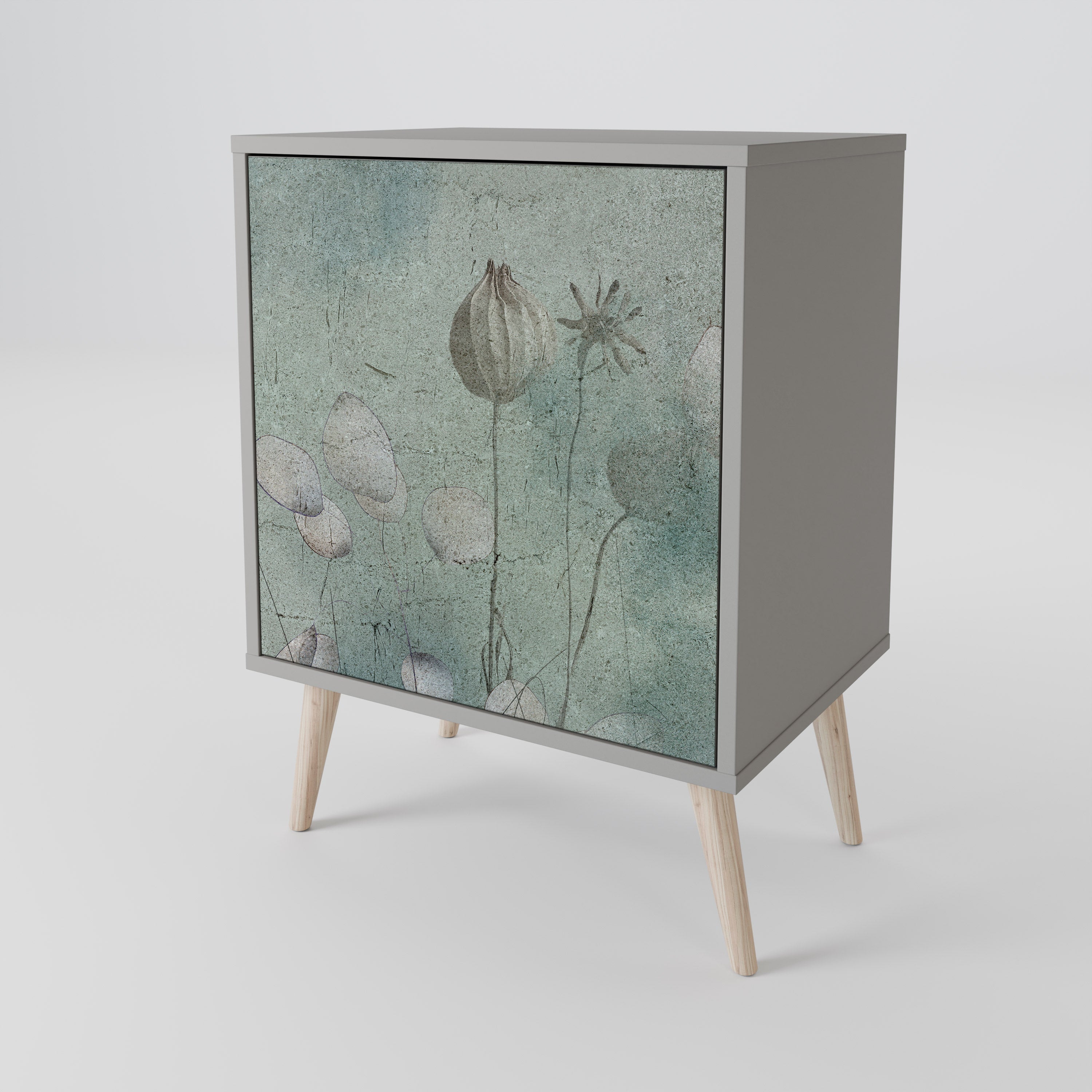 NIGHT LADY Aparador de 1 Porta em Acabamento Cinzento