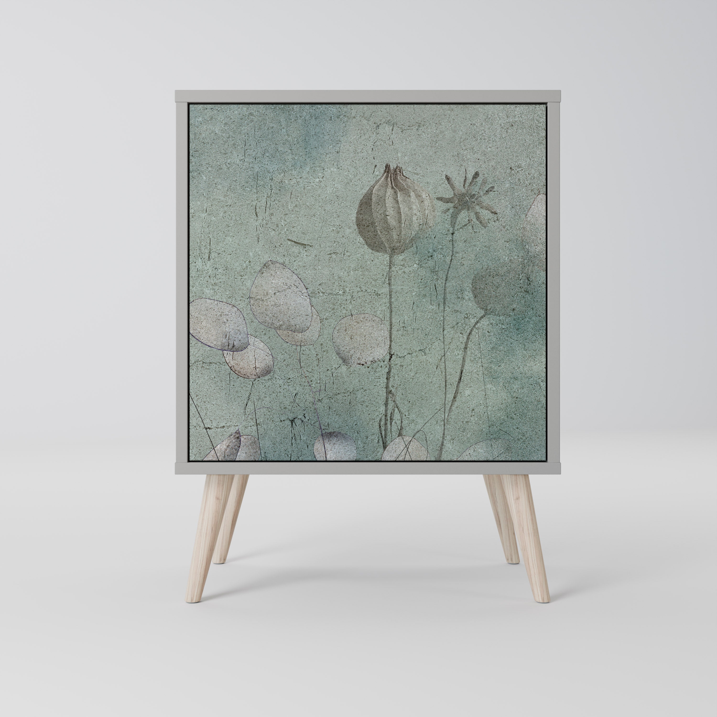 NIGHT LADY Aparador de 1 Porta em Acabamento Cinzento