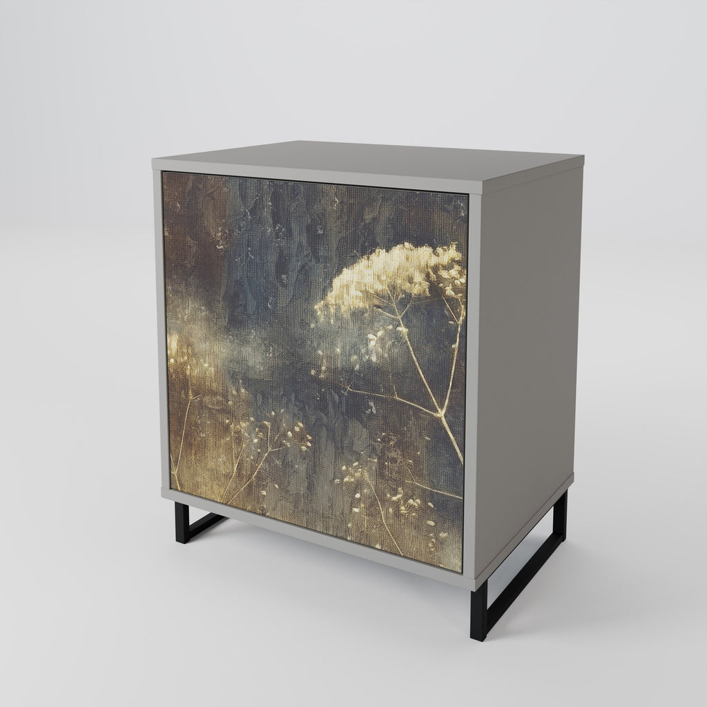 GENTLE POWER 1-Door Sideboard in Grey Finish