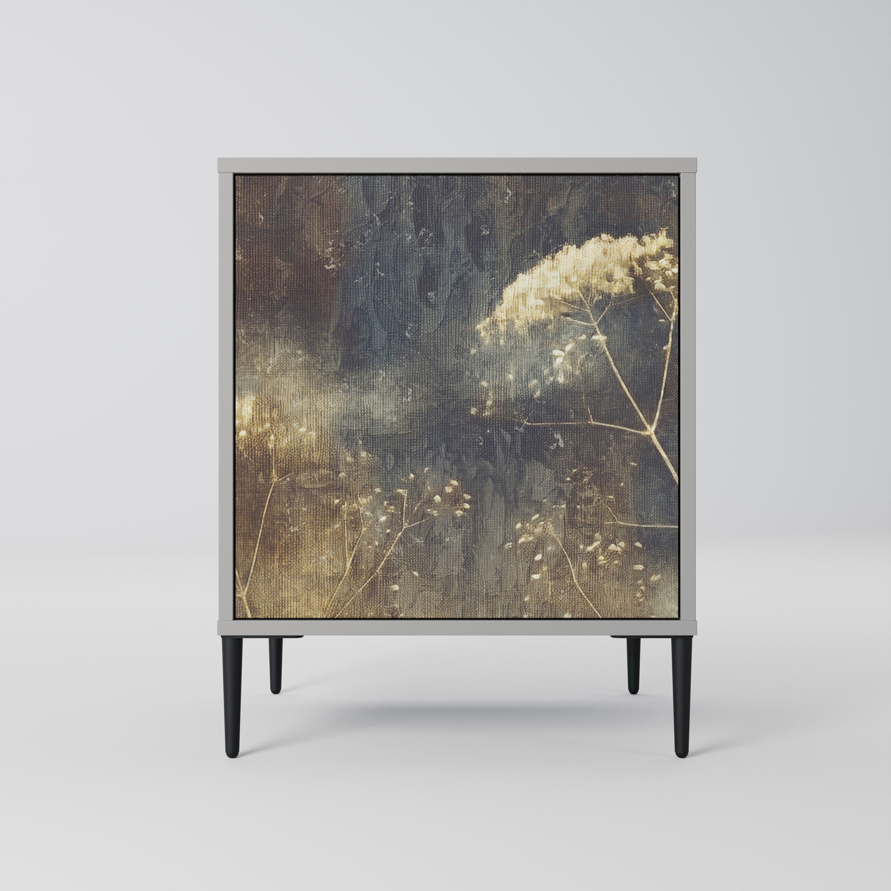 GENTLE POWER 1-Door Sideboard in Grey Finish