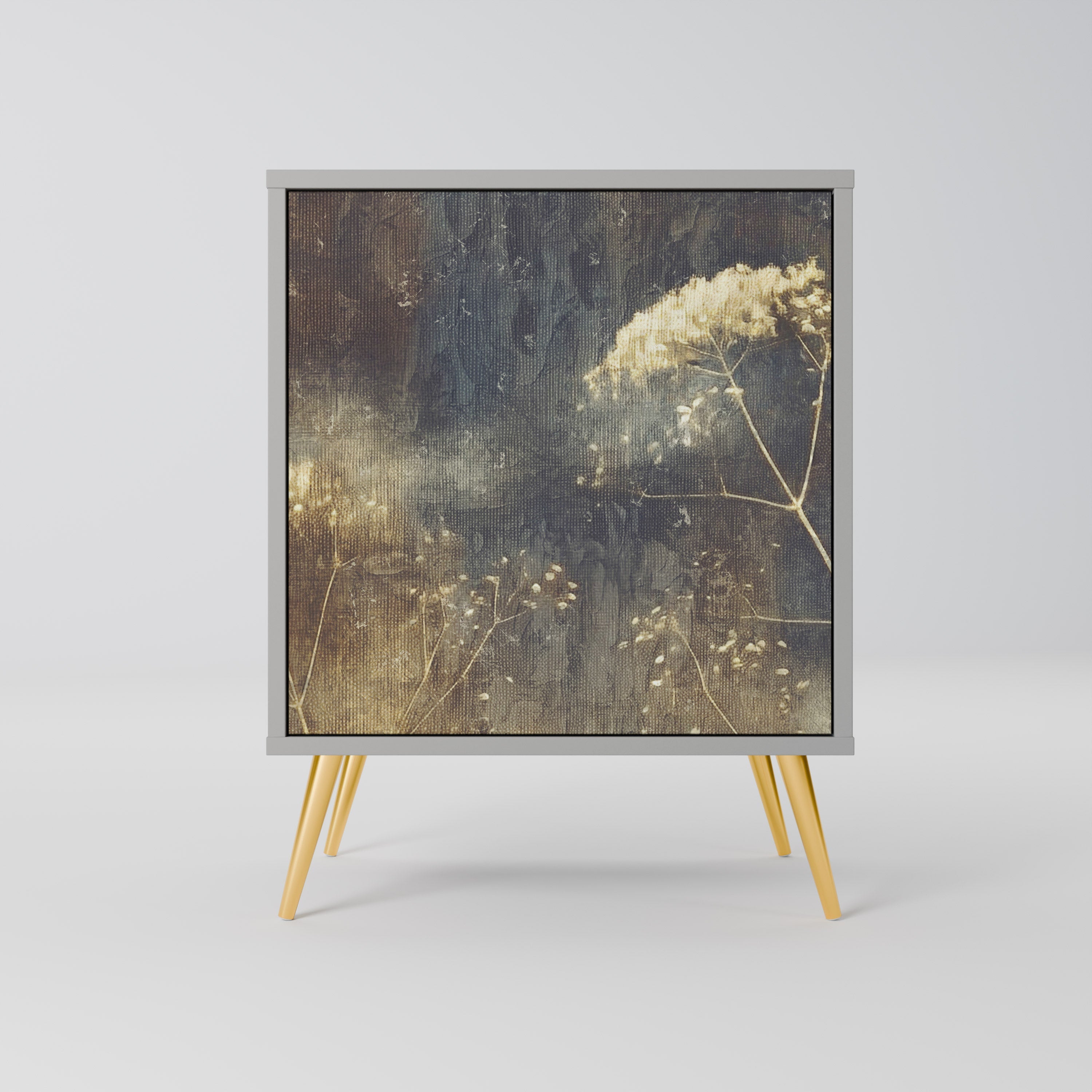 GENTLE POWER 1-Door Sideboard in Grey Finish