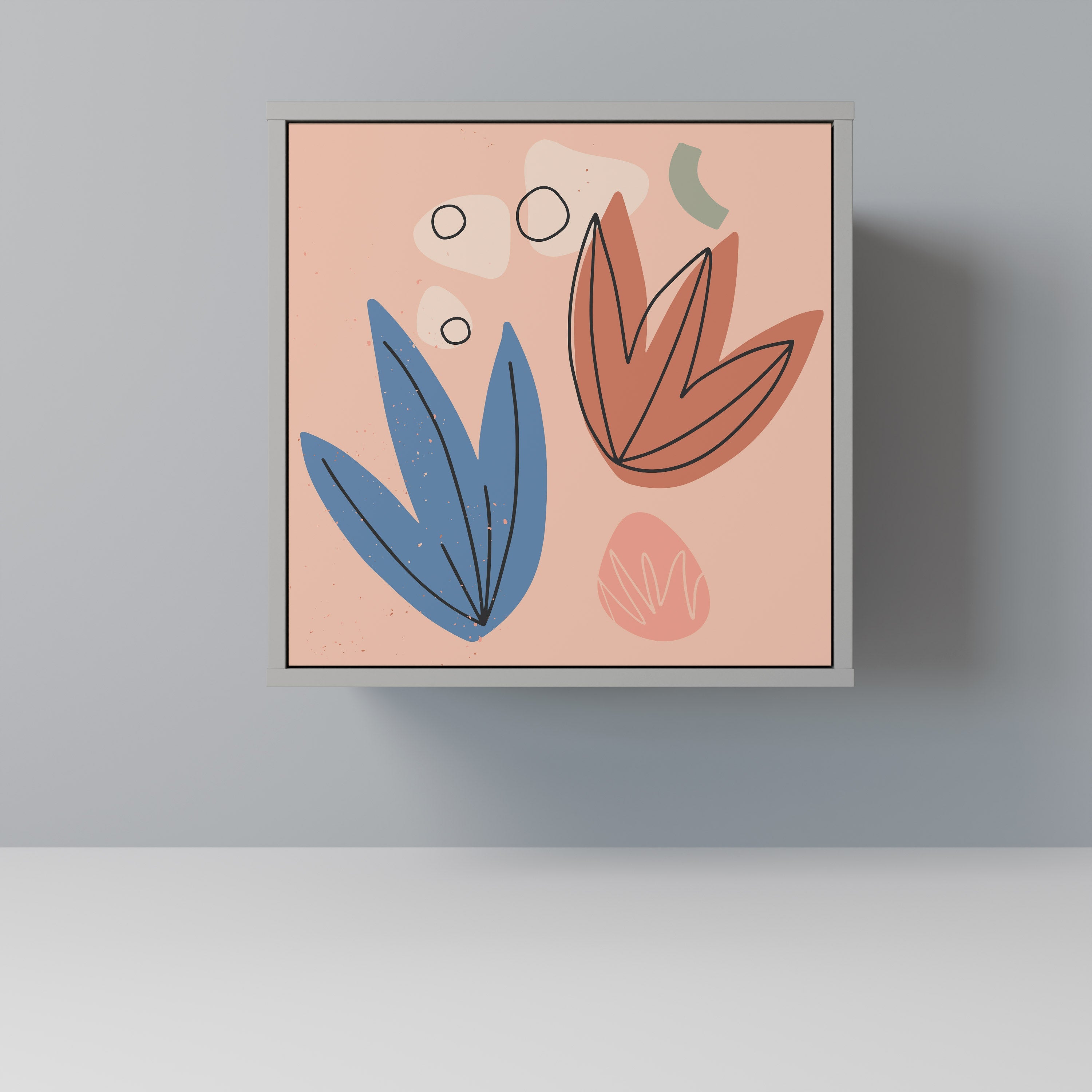 PASTEL DESTINY 1-Door Sideboard in Grey Finish