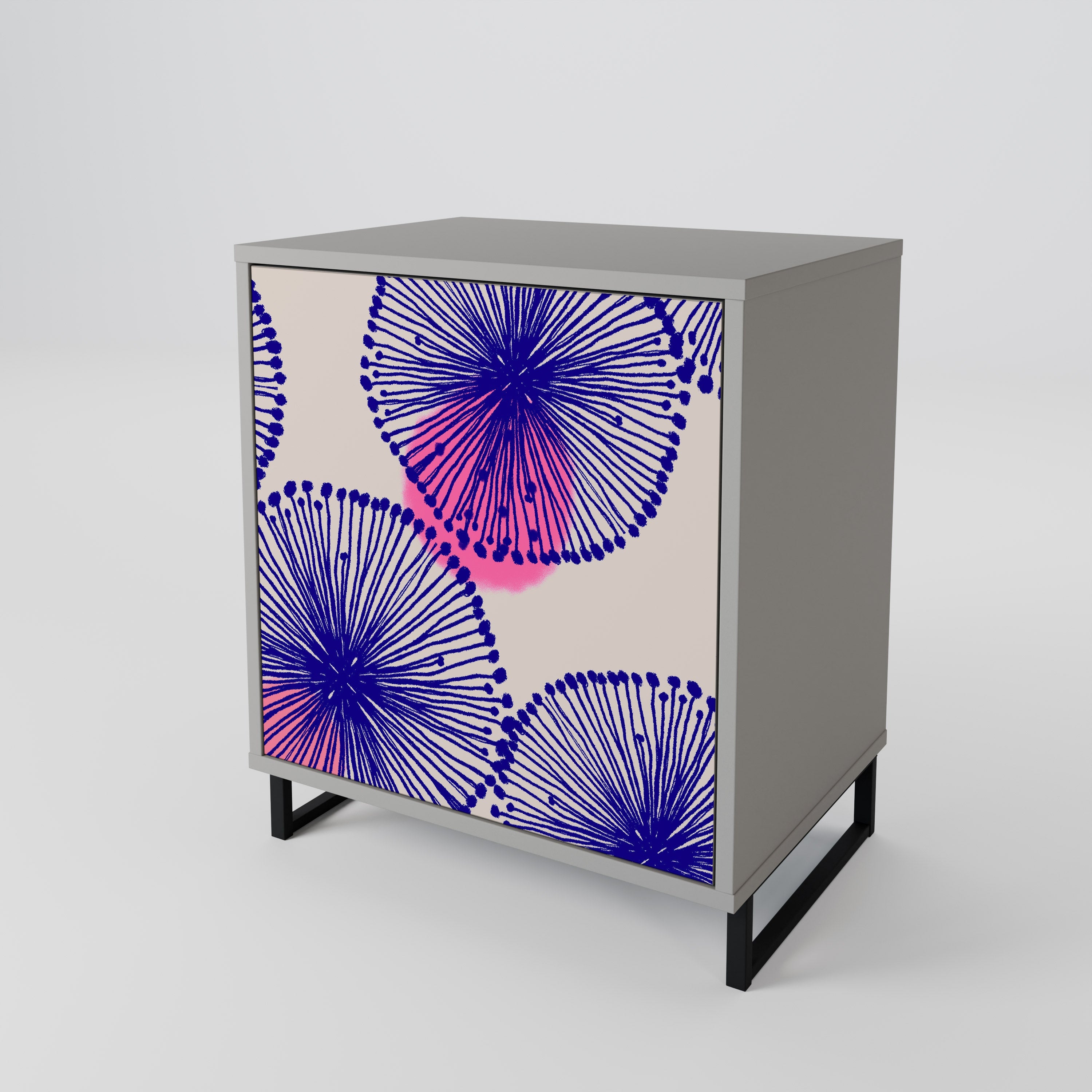 MAGIC NATURE 1-Door Sideboard in Grey Finish