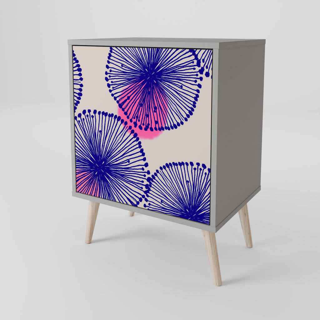 MAGIC NATURE 1-Door Sideboard in Grey Finish