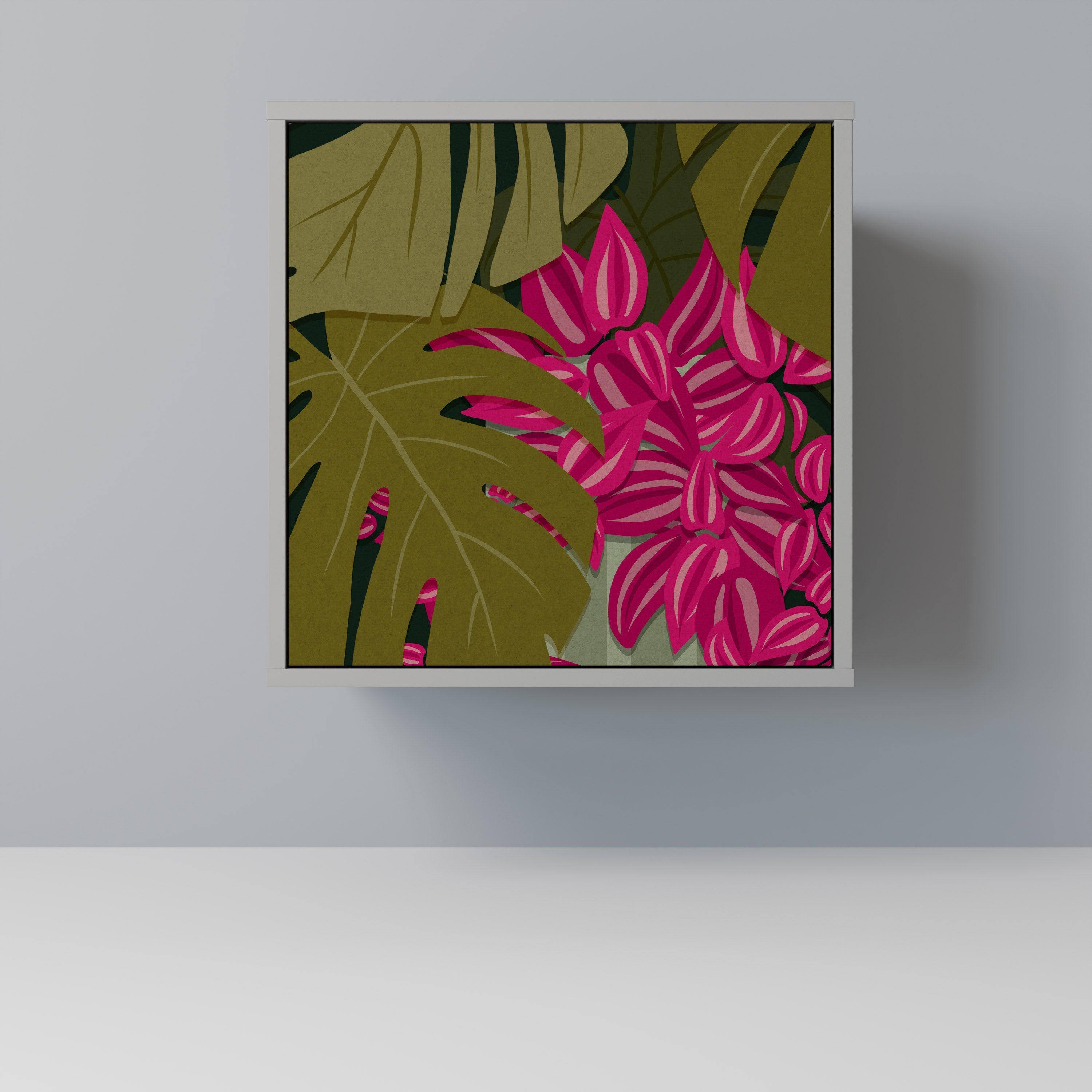 TROPICAL BEAUTY Aparador de 1 Porta em Acabamento Cinzento