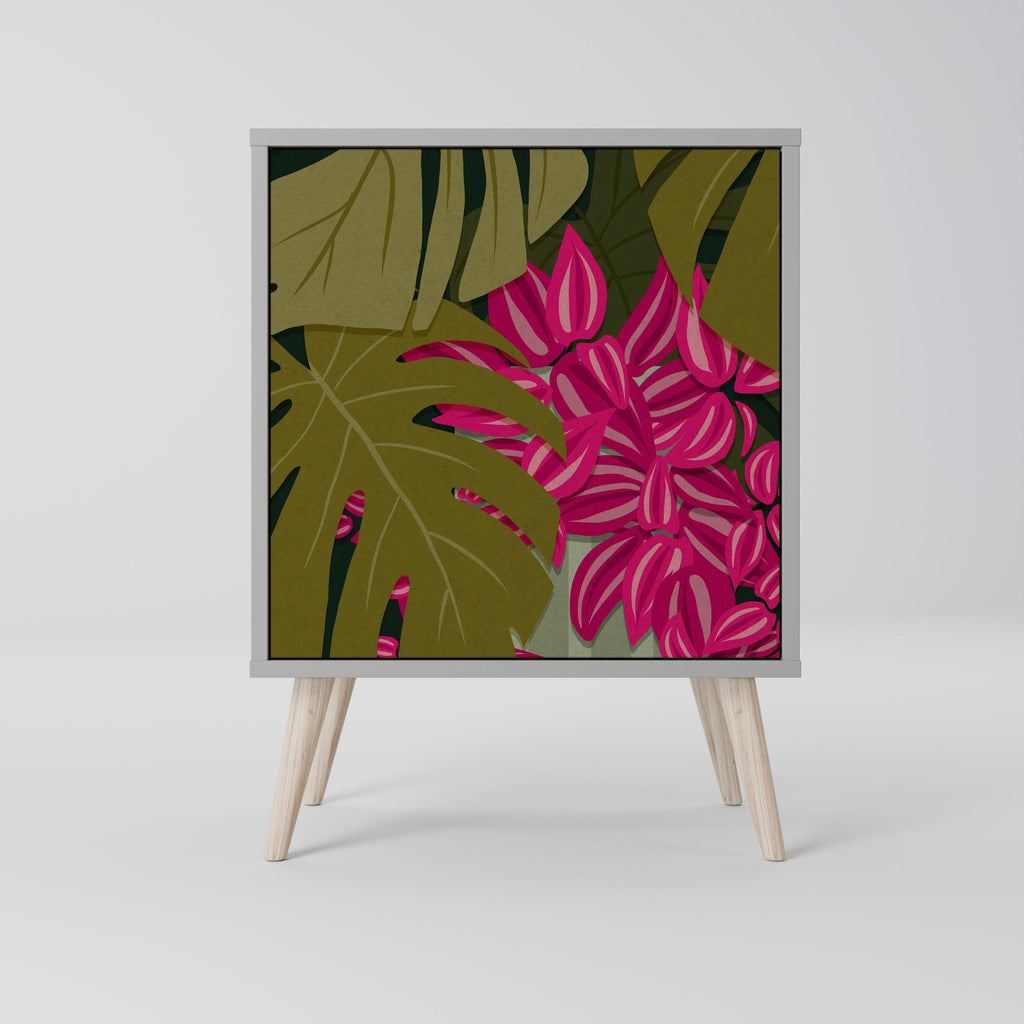 TROPICAL BEAUTY Aparador de 1 Porta em Acabamento Cinzento