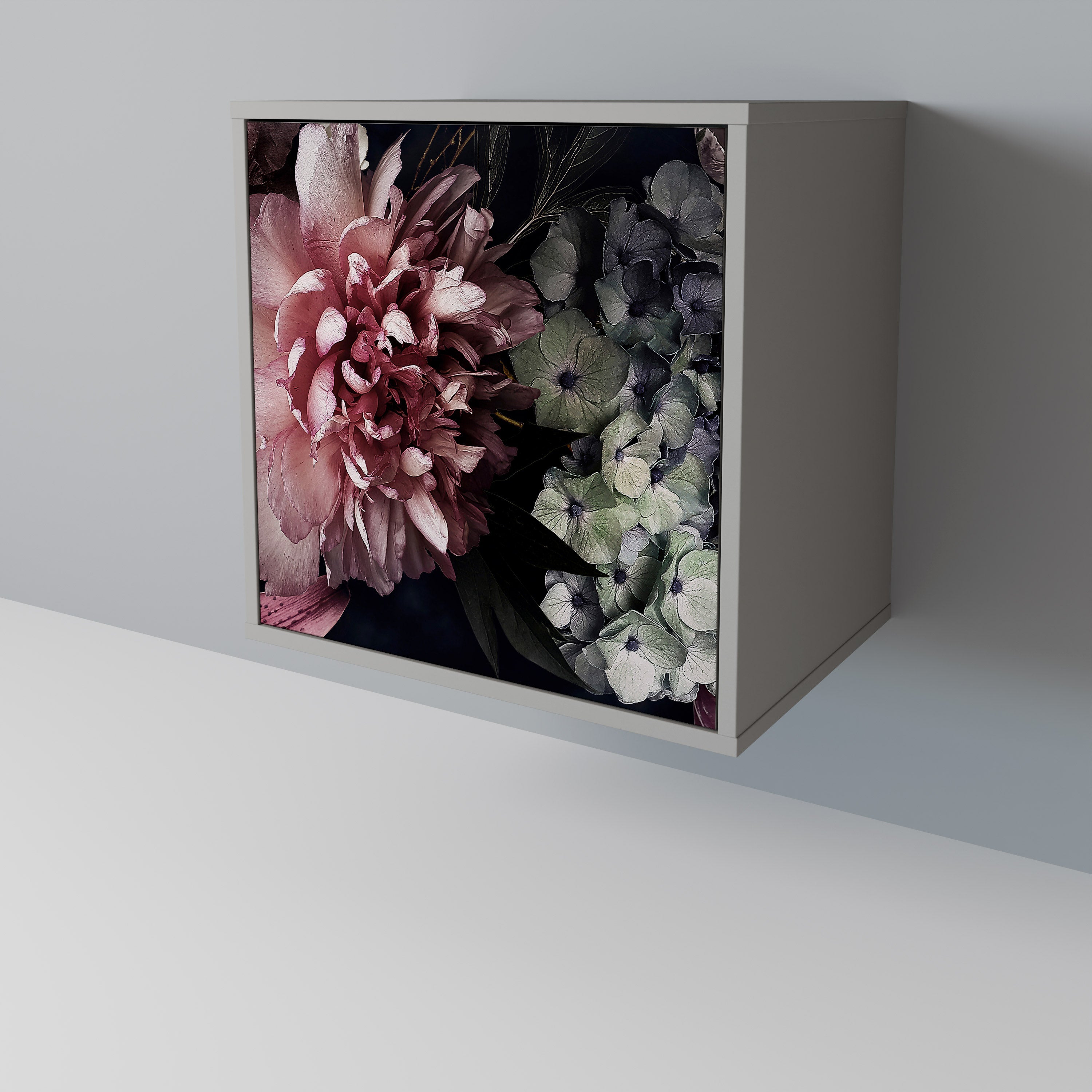 PURE BLOSSOM Aparador de 1 Porta em Acabamento Cinzento