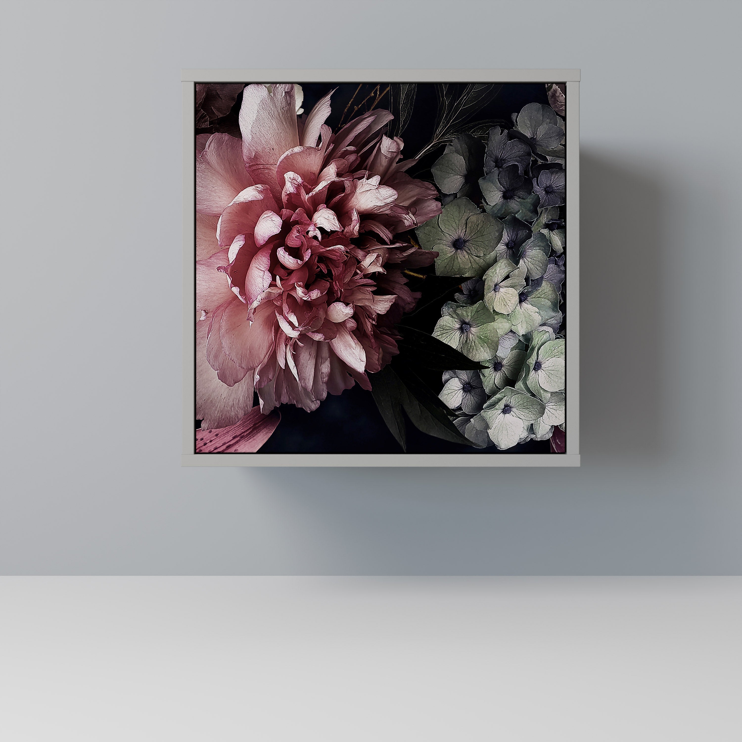 PURE BLOSSOM Aparador de 1 Porta em Acabamento Cinzento