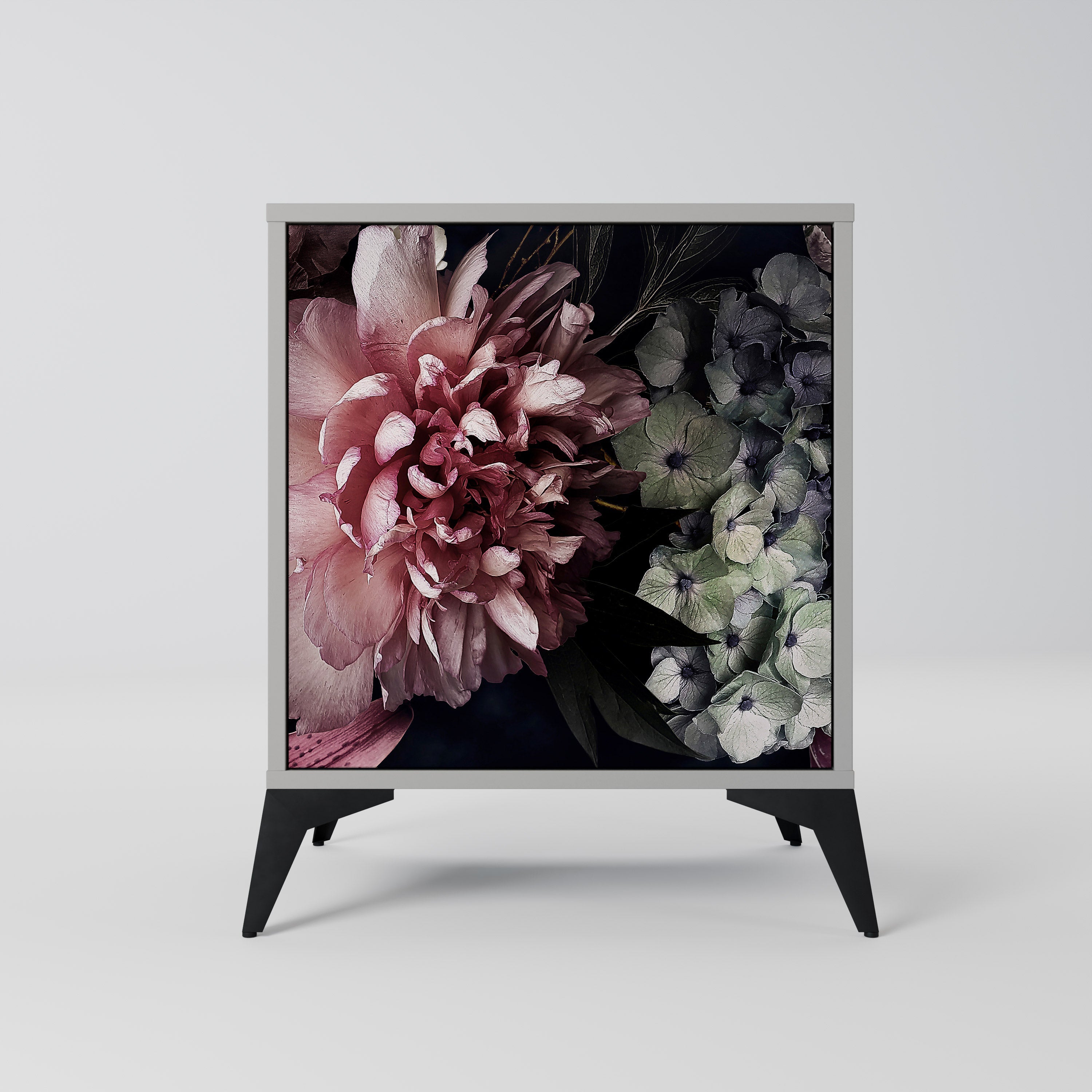 PURE BLOSSOM Aparador de 1 Porta em Acabamento Cinzento