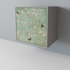 BLOOMING CHARM Aparador de 1 Porta em Acabamento Cinzento