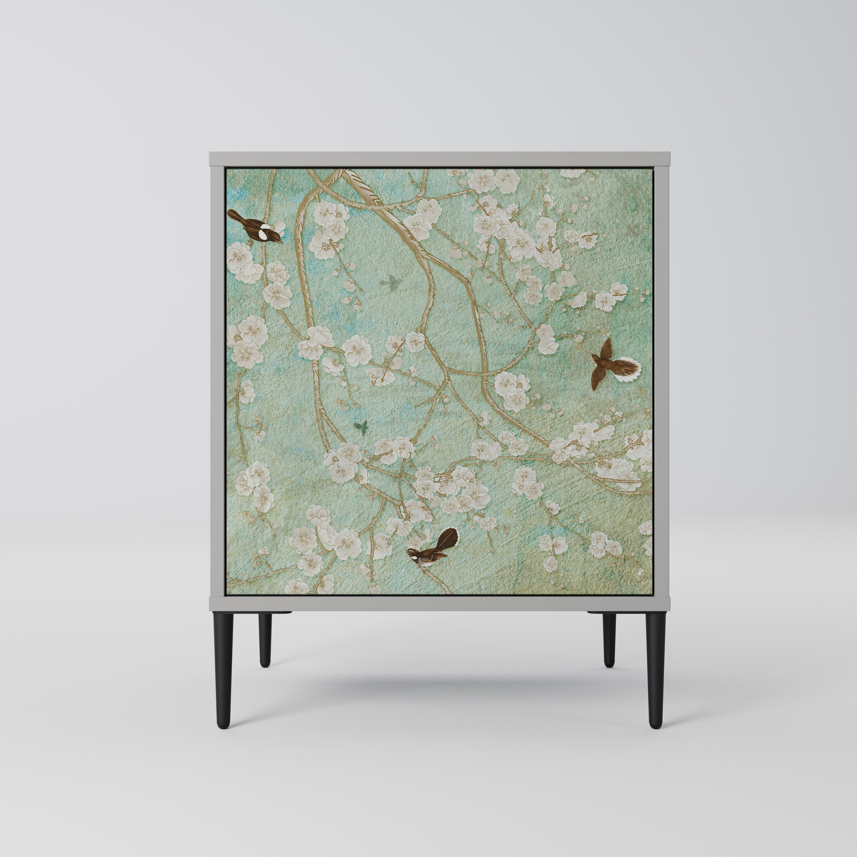 BLOOMING CHARM Aparador de 1 Porta em Acabamento Cinzento