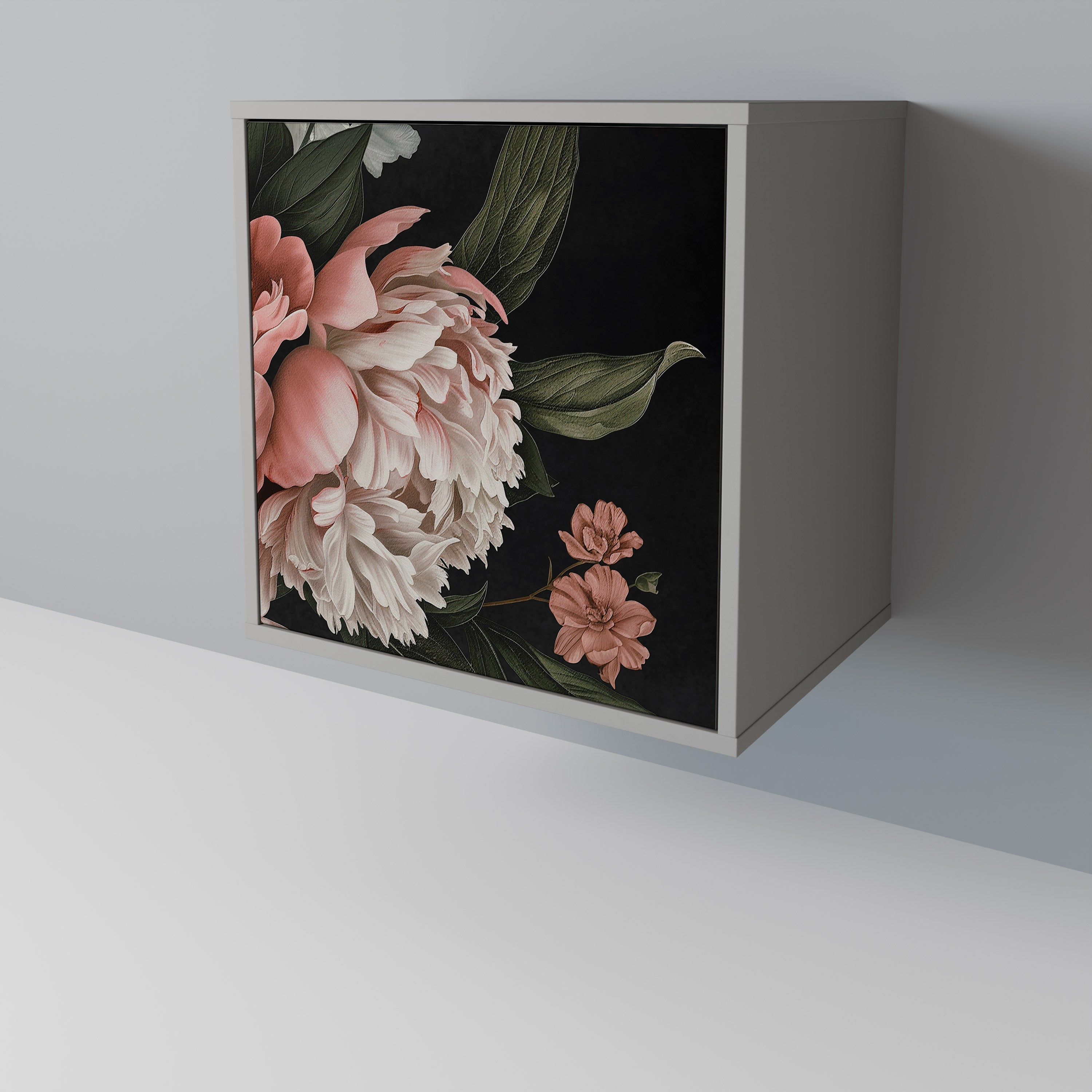 LUSH ELEGANCE 1-Door Sideboard in Grey Finish