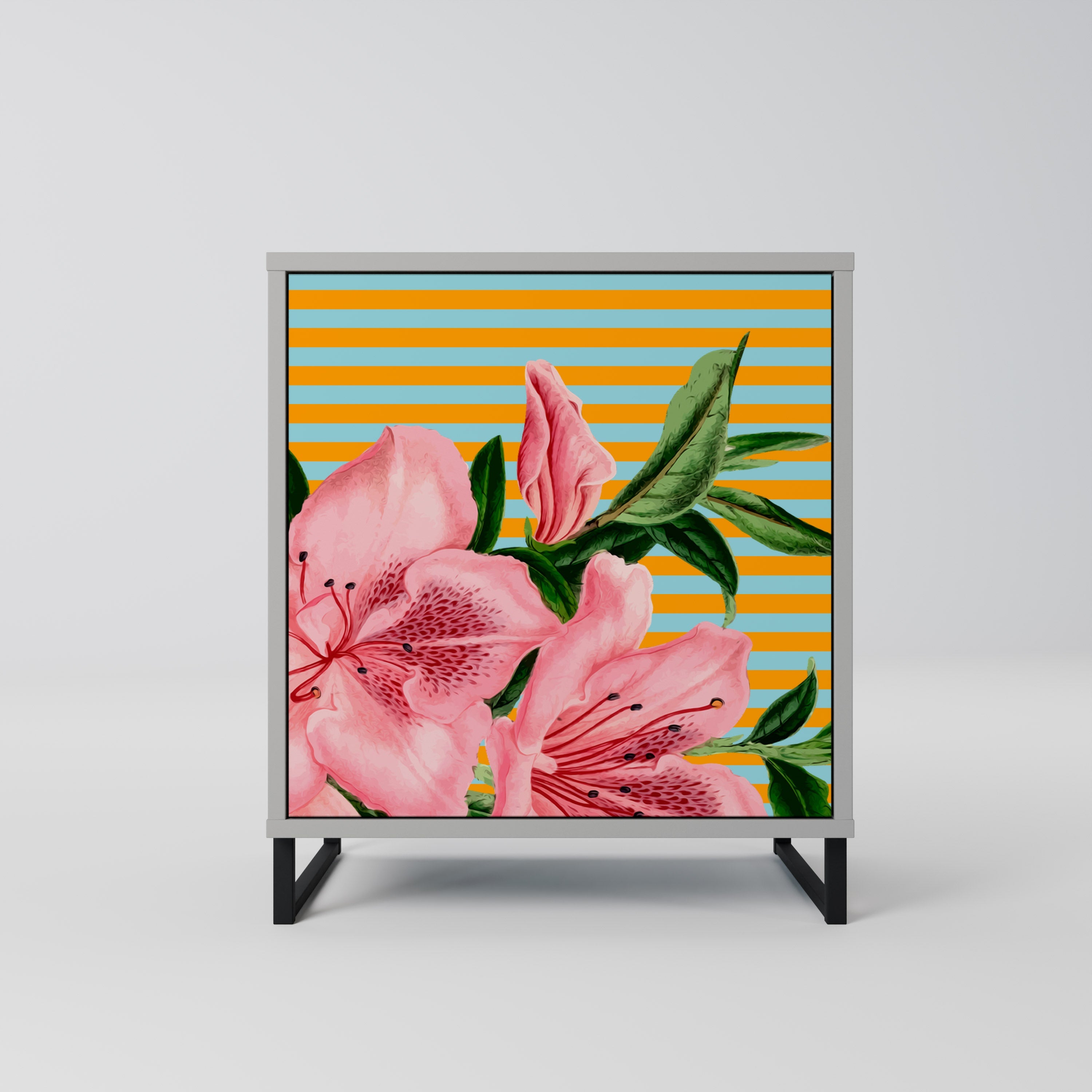 FRAGILE BEAUTY 1-Door Sideboard in Grey Finish