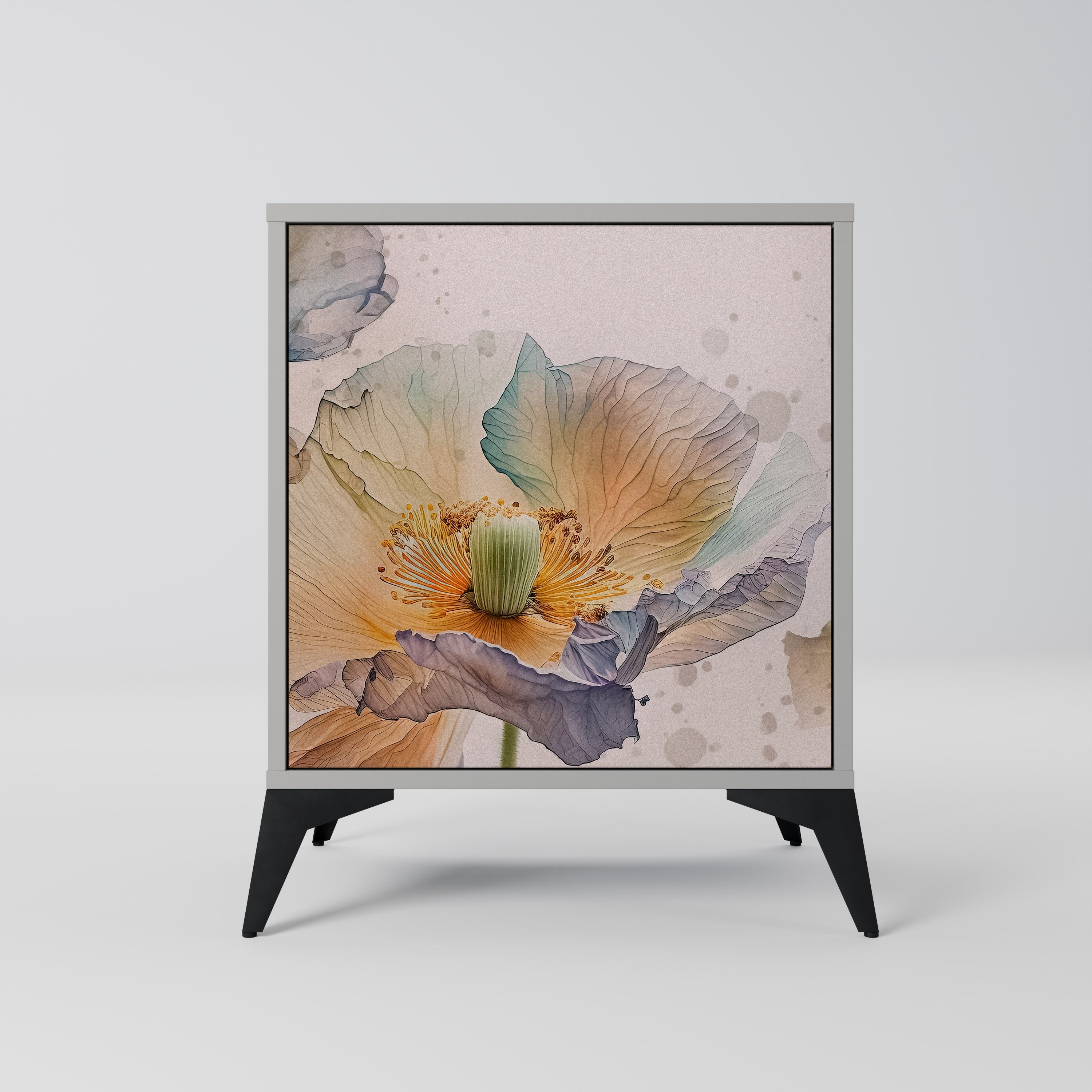 SOFTEN POPPY Aparador de 1 Porta em Acabamento Cinzento