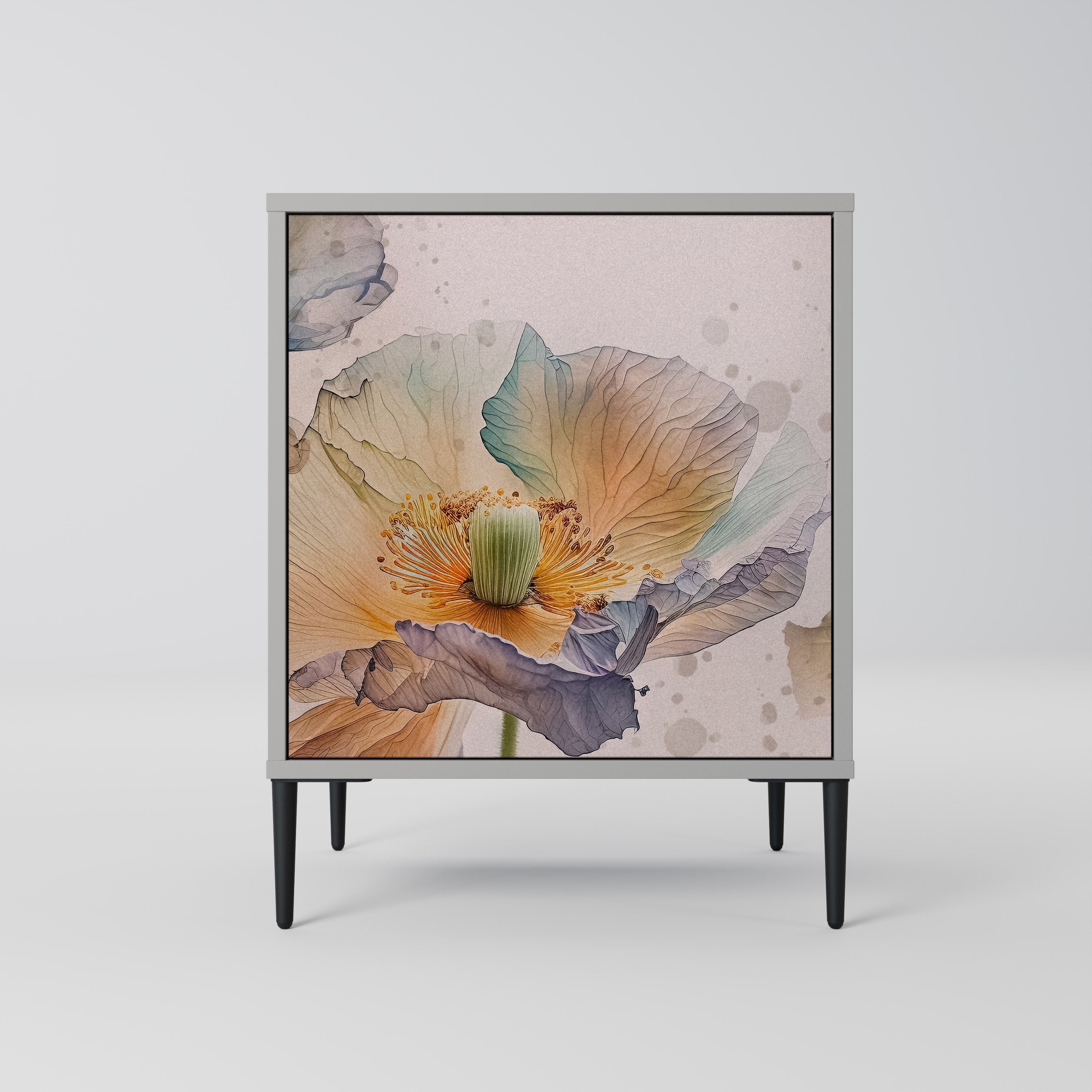 SOFTEN POPPY Aparador de 1 Porta em Acabamento Cinzento