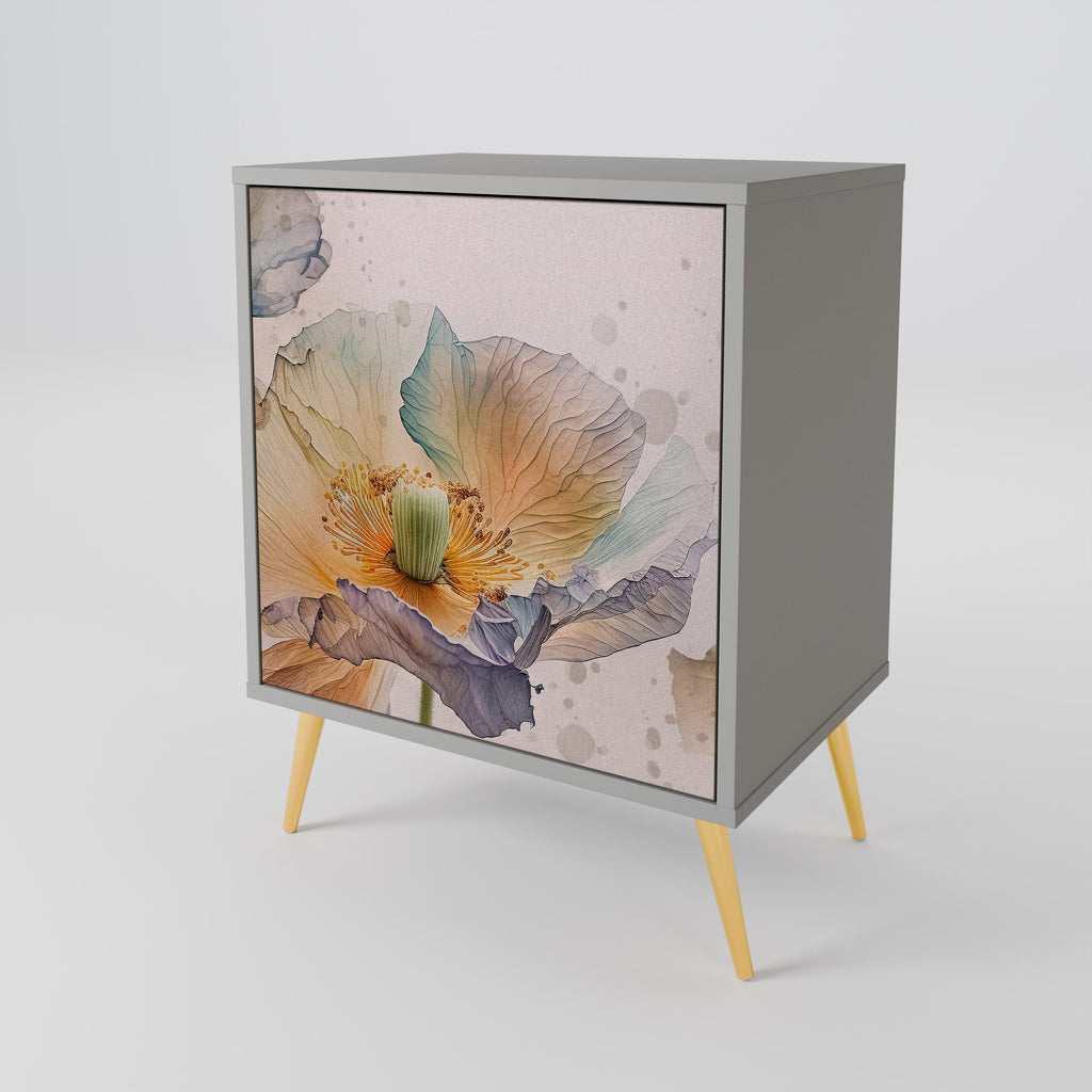 SOFTEN POPPY Aparador de 1 Porta em Acabamento Cinzento