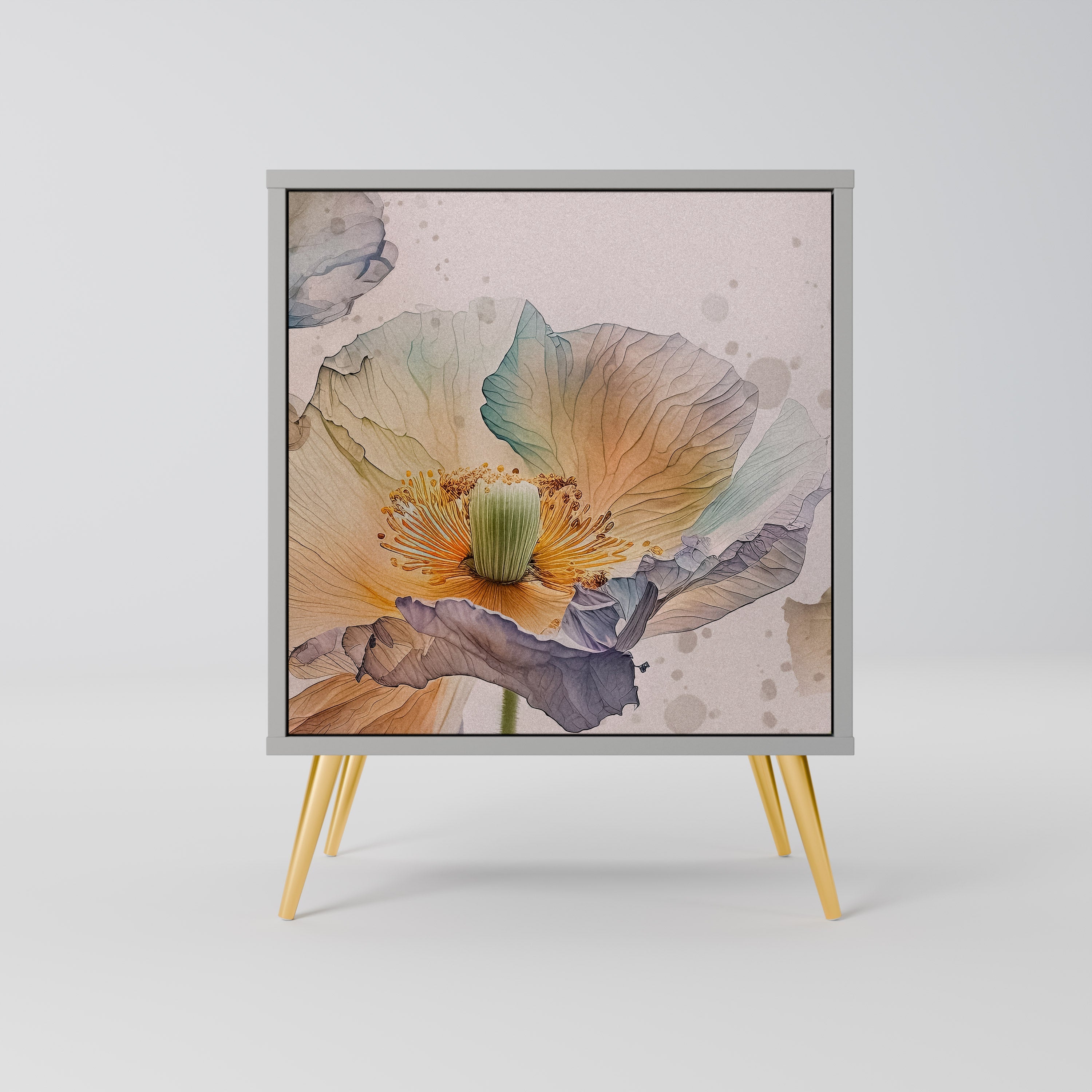 SOFTEN POPPY Aparador de 1 Porta em Acabamento Cinzento