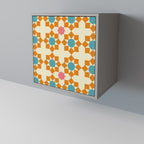 FLORAL DECOR 1-Door Sideboard in Grey Finish