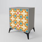 FLORAL DECOR 1-Door Sideboard in Grey Finish