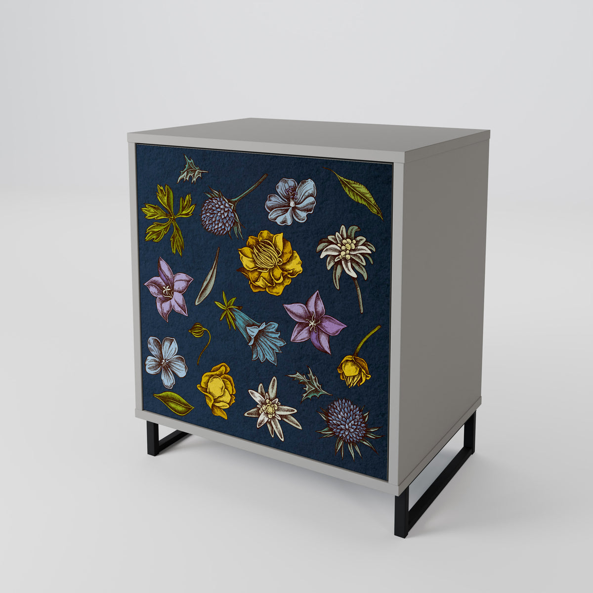 FLOWERS ON NAVY BLUE Aparador de 1 Porta