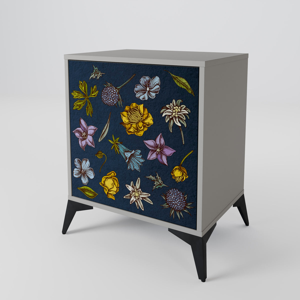 FLOWERS ON NAVY BLUE Aparador de 1 Porta