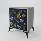 FLOWERS ON NAVY BLUE 1-Door Sideboard in Grey Finish