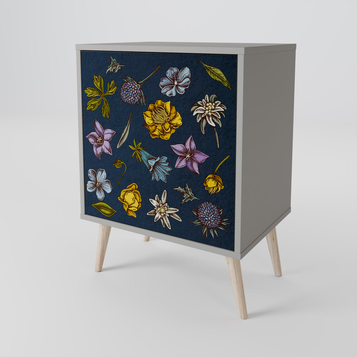 FLOWERS ON NAVY BLUE Aparador de 1 Porta
