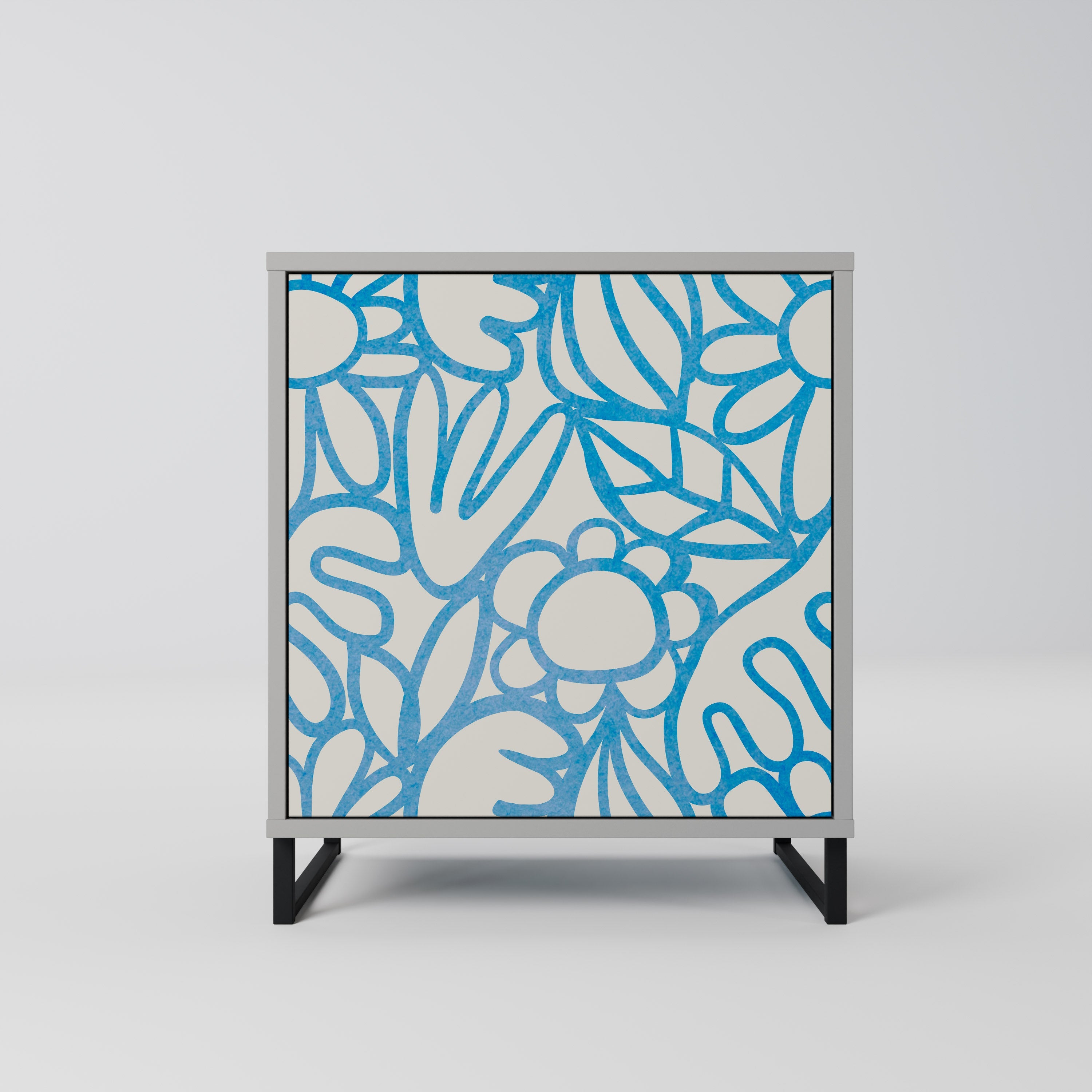 BLOOMY MORNING Aparador de 1 Porta em Acabamento Cinzento