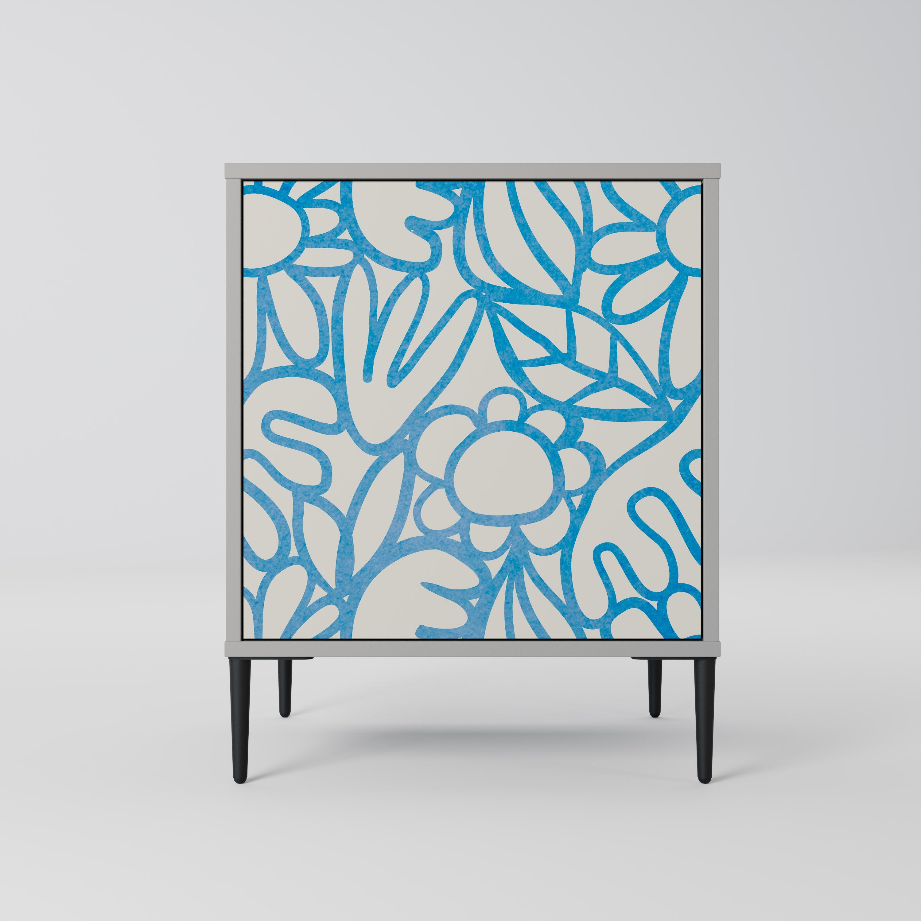 BLOOMY MORNING Aparador de 1 Porta em Acabamento Cinzento