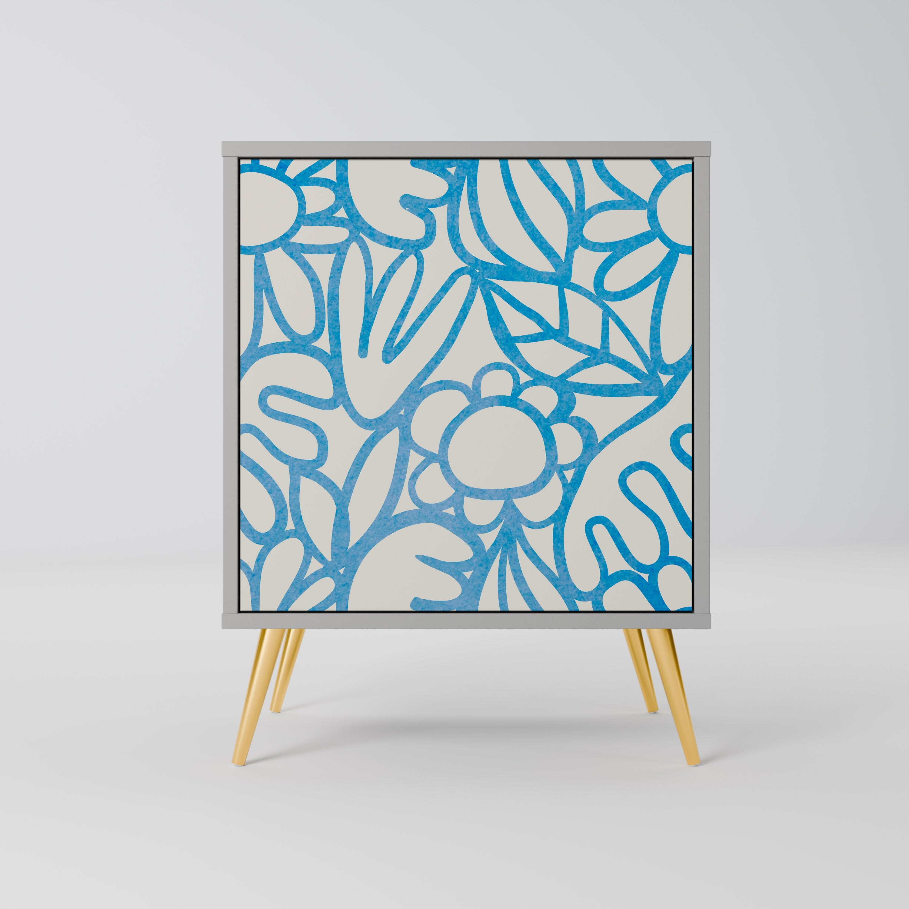 BLOOMY MORNING Aparador de 1 Porta em Acabamento Cinzento