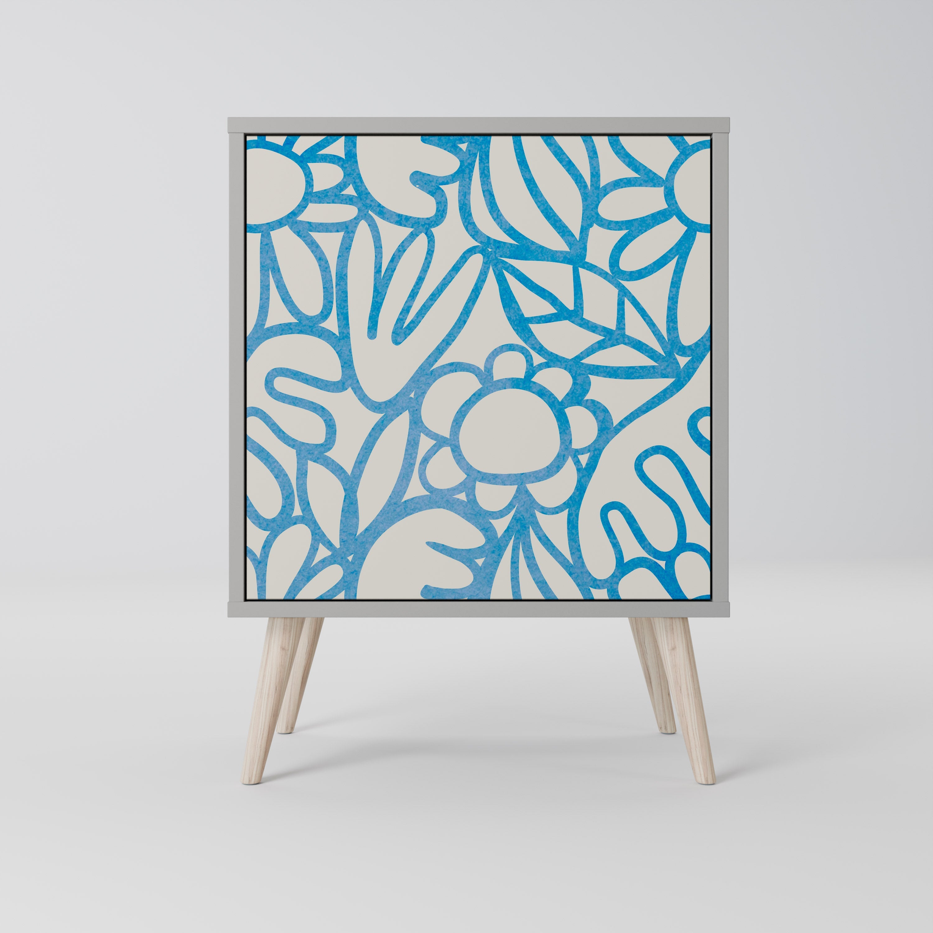 BLOOMY MORNING Aparador de 1 Porta em Acabamento Cinzento