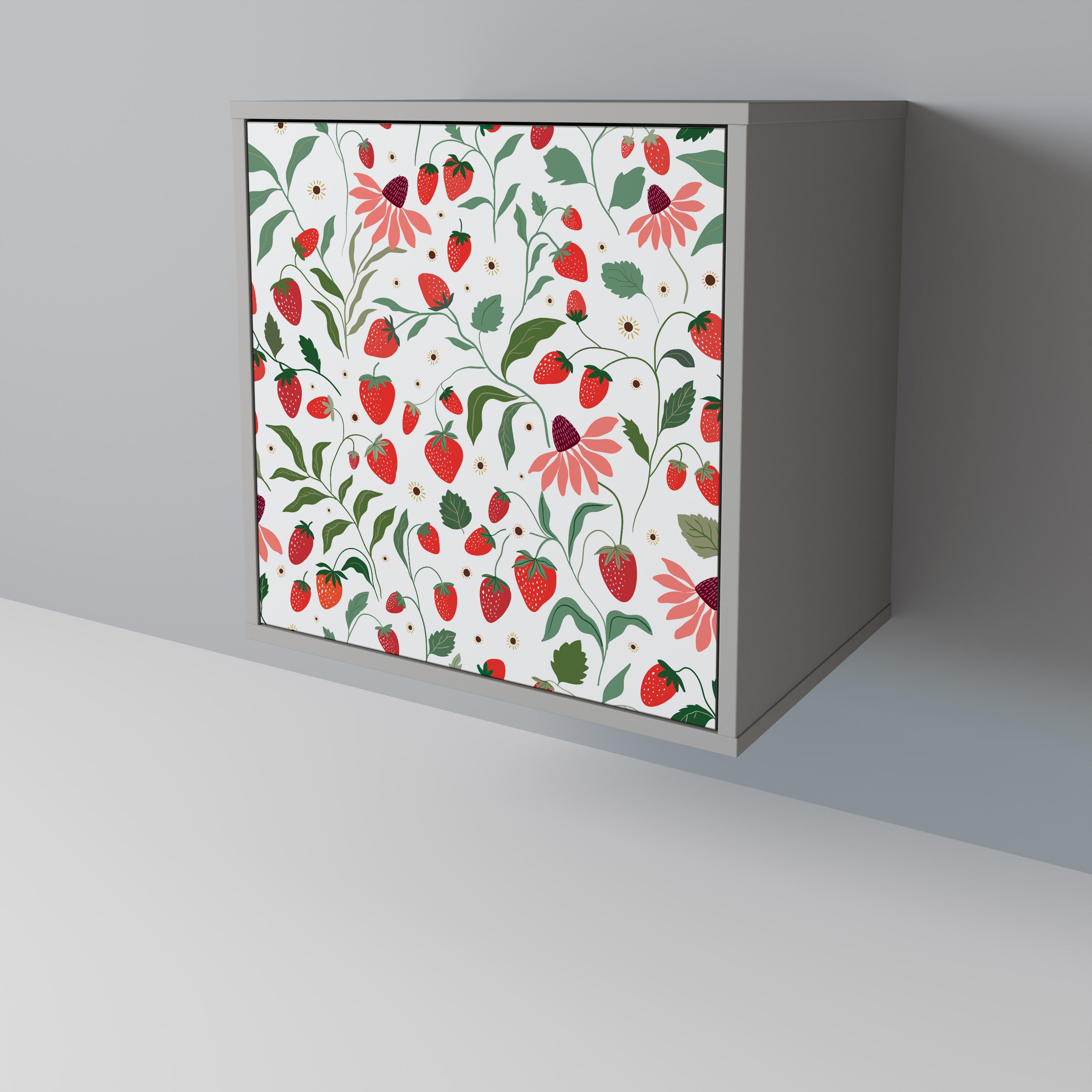 FLOWERS AND STRAWBERRIES Aparador de 1 Porta