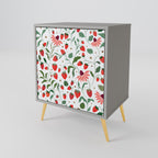 FLOWERS AND STRAWBERRIES 1-Door Sideboard in Grey Finish
