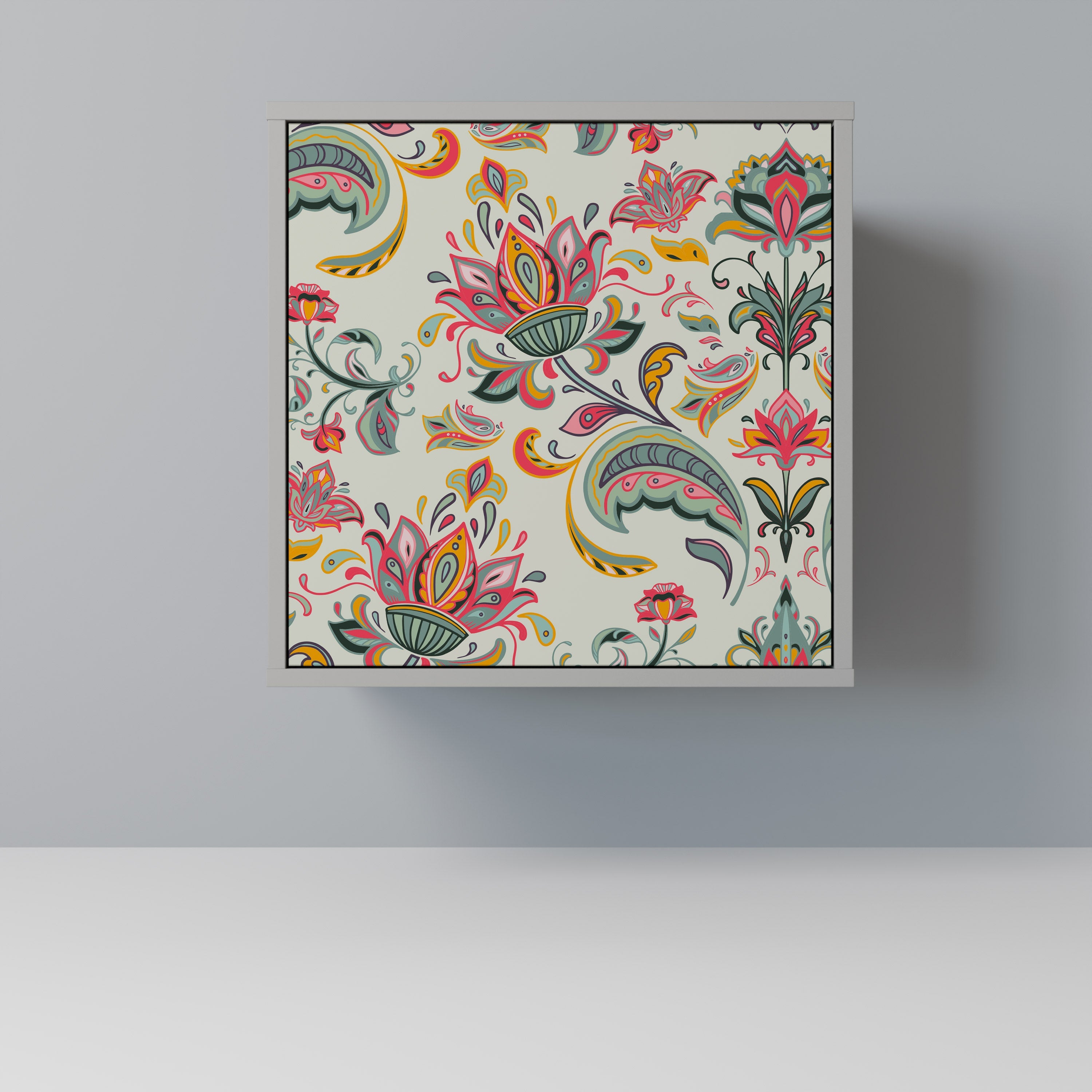 ORGANIC FOLKLORE Aparador de 1 Porta em Acabamento Cinzento