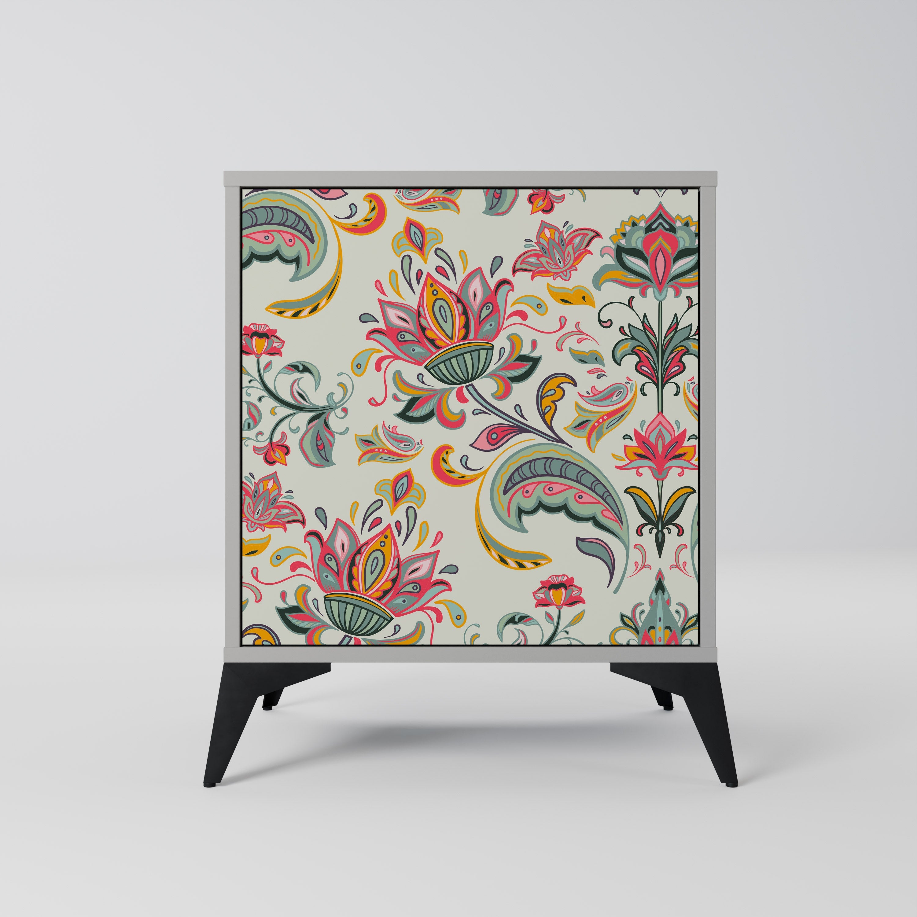 ORGANIC FOLKLORE Aparador de 1 Porta em Acabamento Cinzento