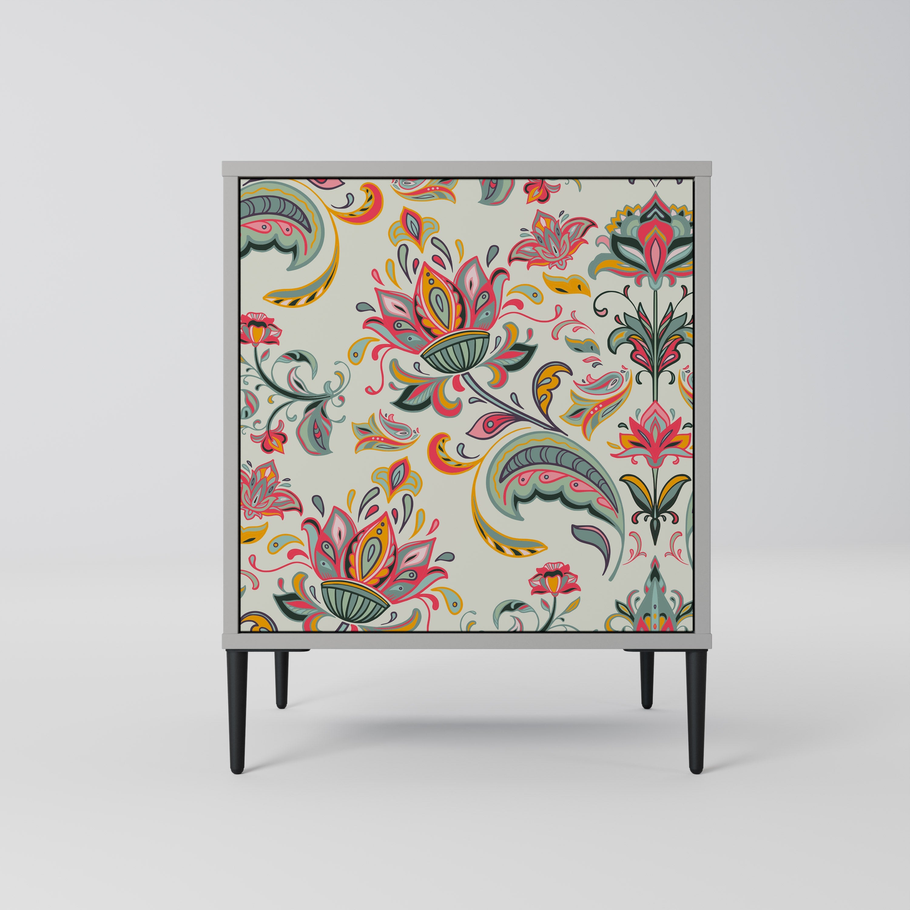 ORGANIC FOLKLORE Aparador de 1 Porta em Acabamento Cinzento