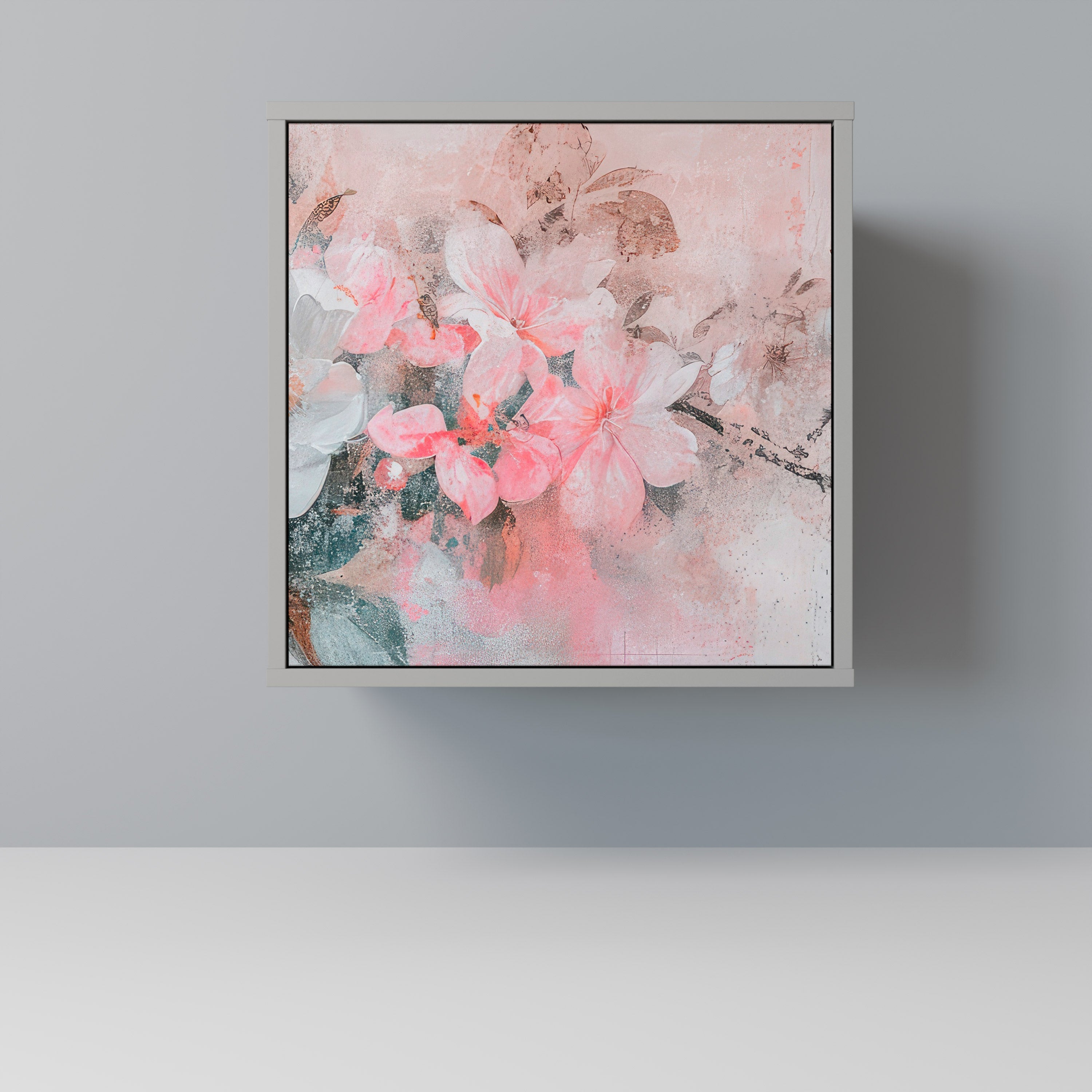 CHERRY BLOSSOM Aparador de 1 Porta em Acabamento Cinzento