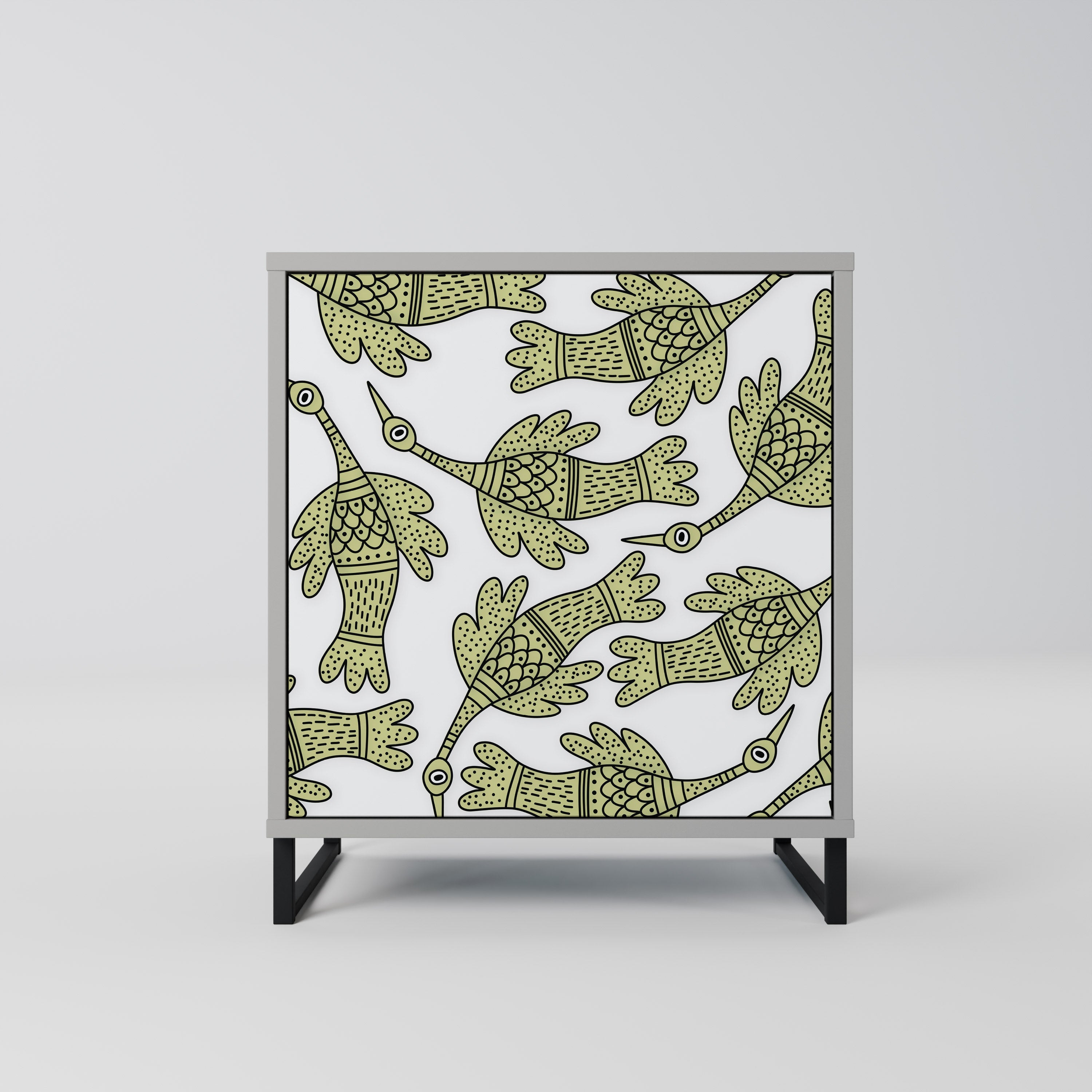 SEEDLING SONGBIRD Aparador de 1 Porta em Acabamento Cinzento