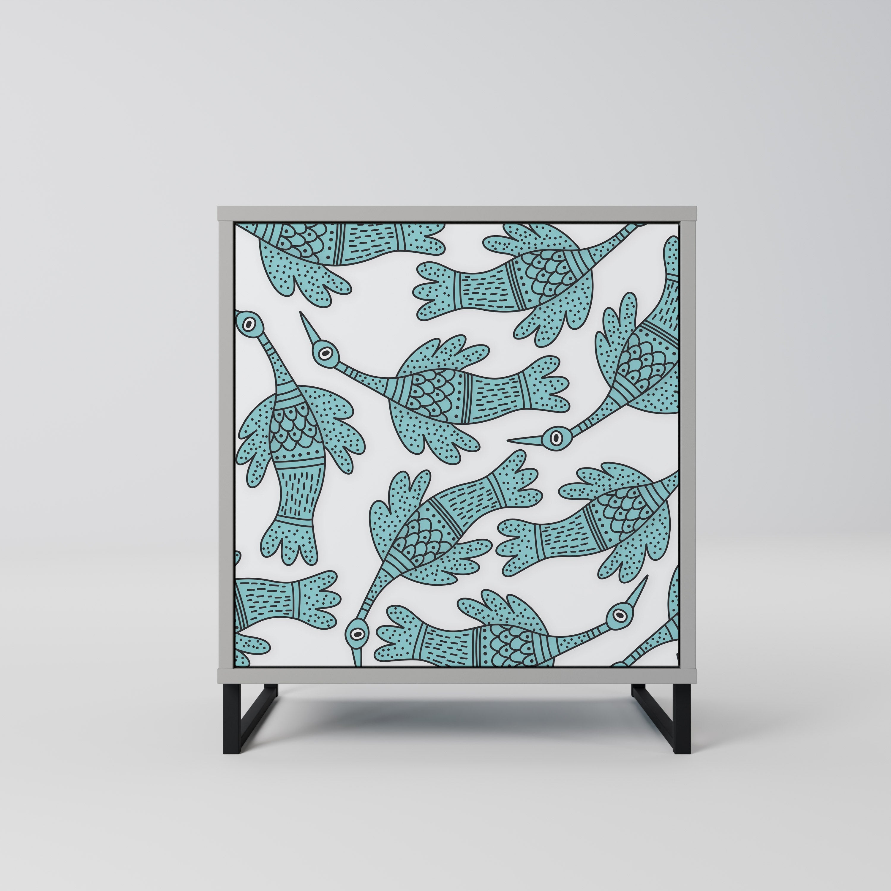 WATERSPOUT SONGIBIRD Aparador de 1 Porta em Acabamento Cinzento