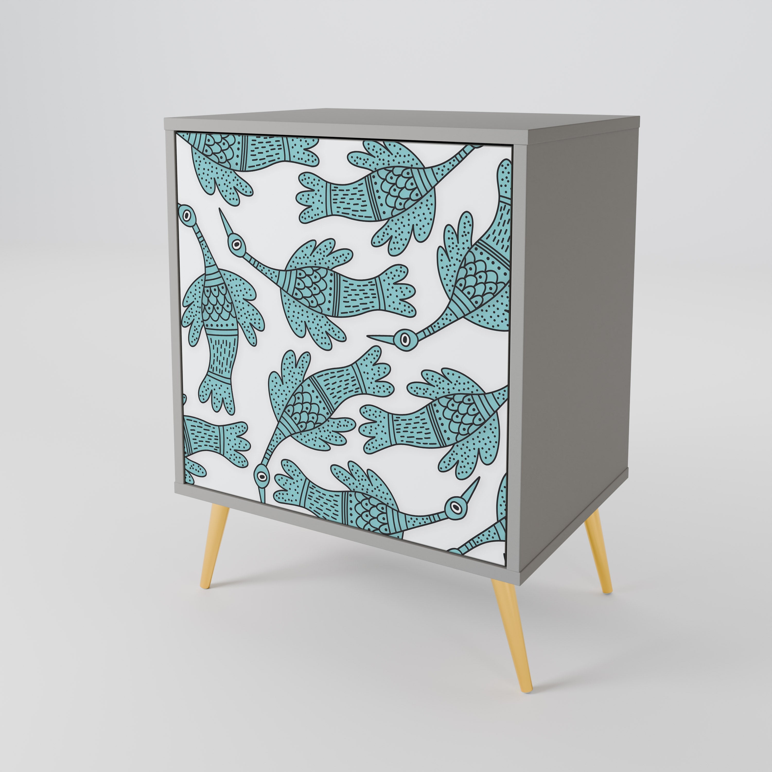 WATERSPOUT SONGIBIRD Aparador de 1 Porta em Acabamento Cinzento