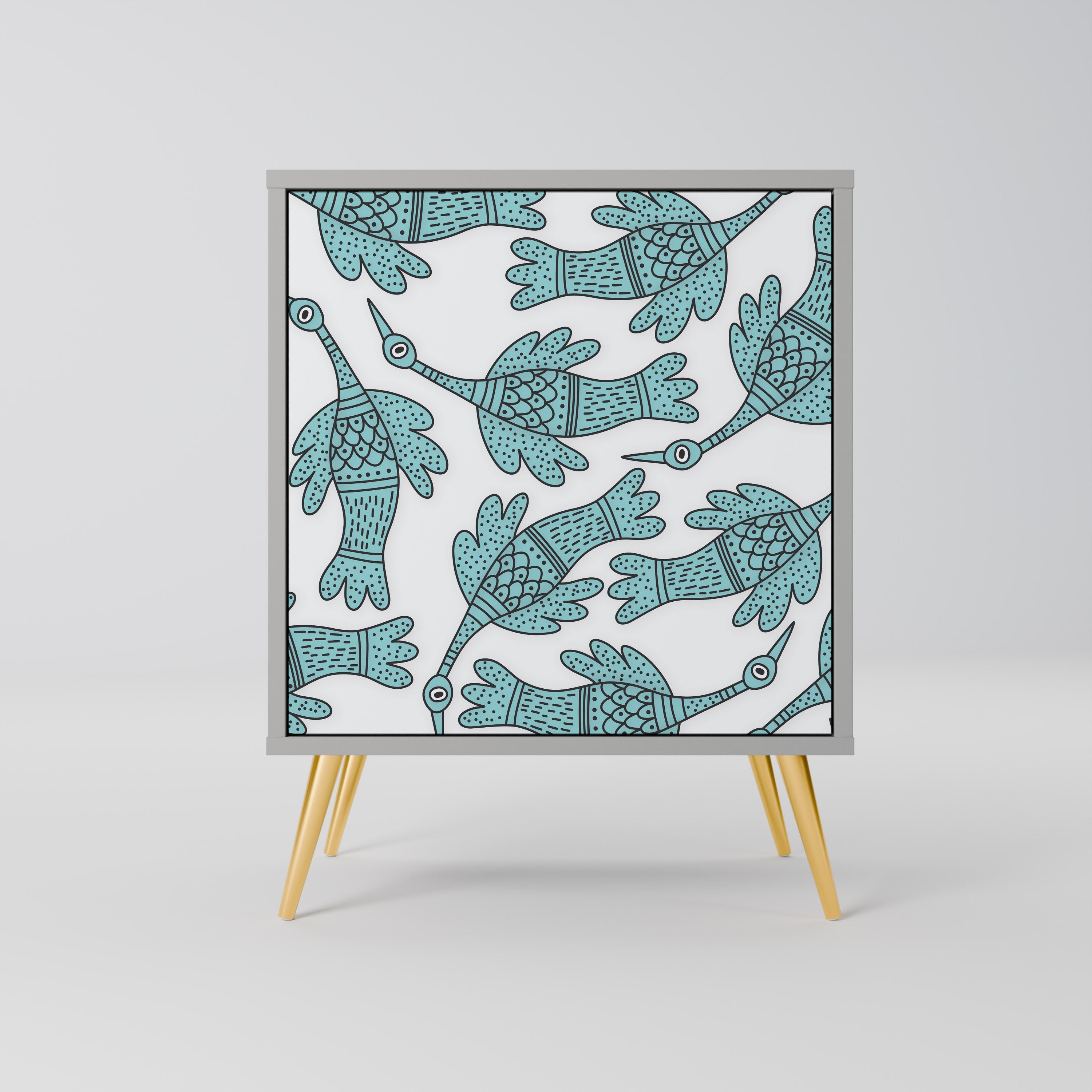 WATERSPOUT SONGIBIRD Aparador de 1 Porta em Acabamento Cinzento