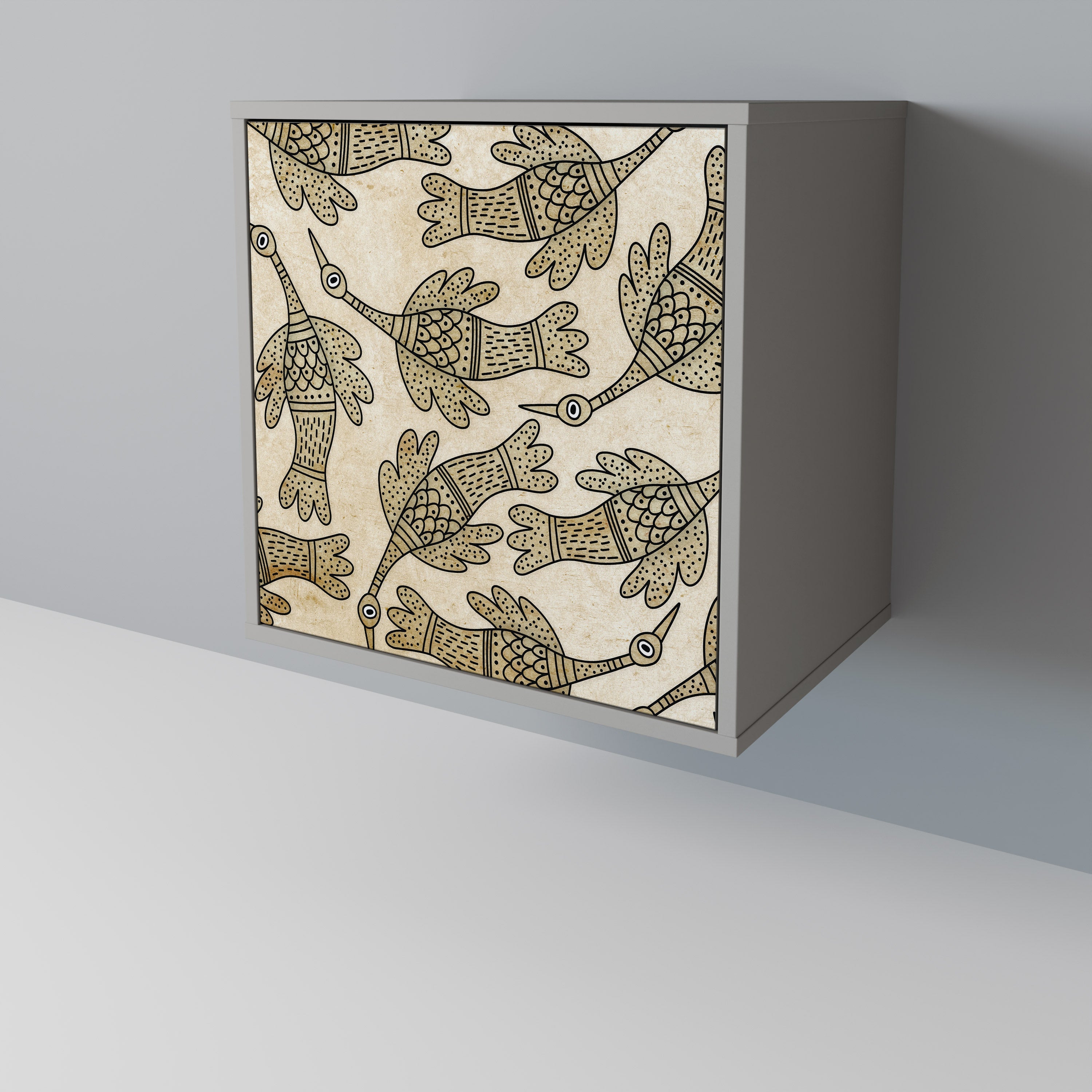 ALMONDINE SONGBIRD Aparador de 1 Porta em Acabamento Cinzento