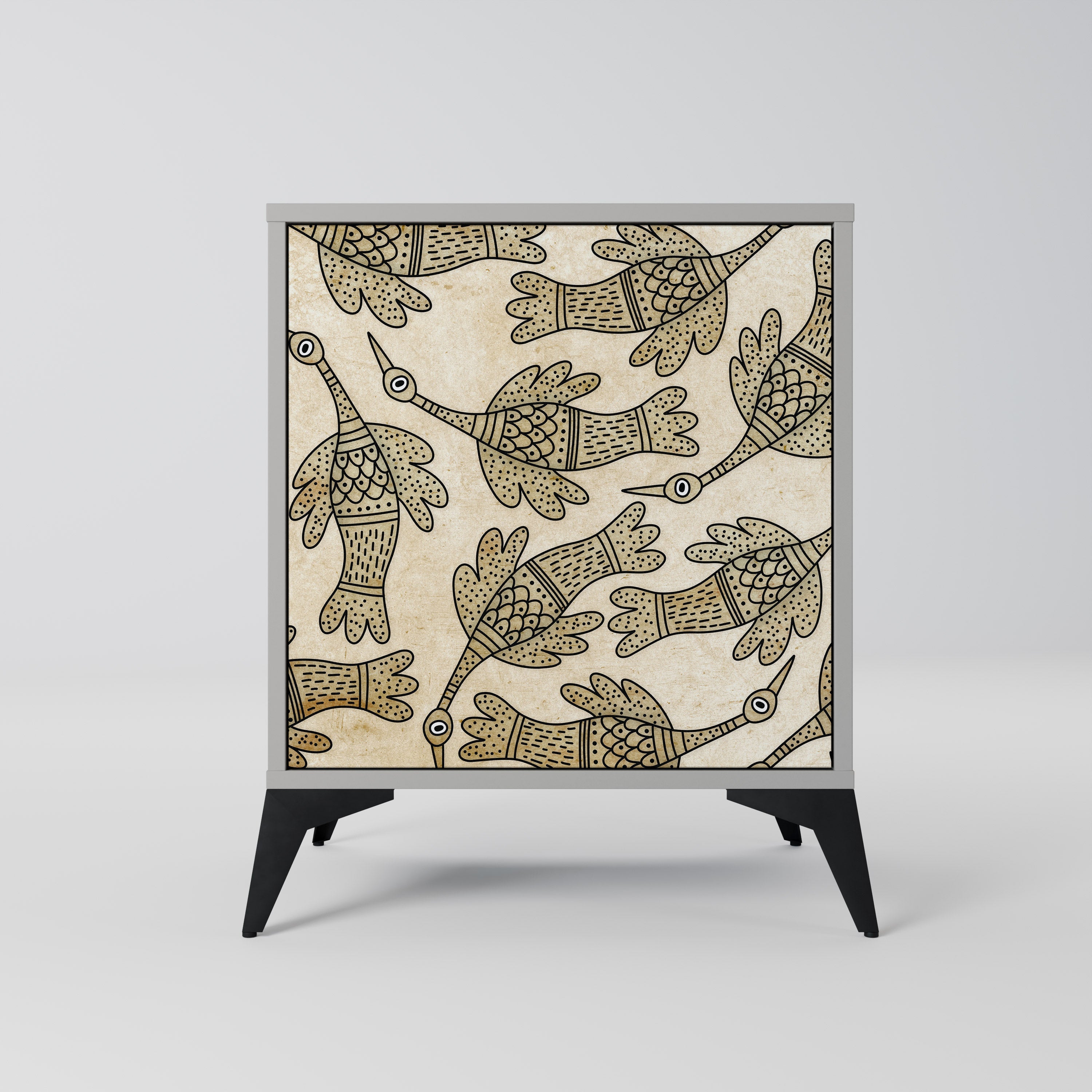 ALMONDINE SONGBIRD Aparador de 1 Porta em Acabamento Cinzento