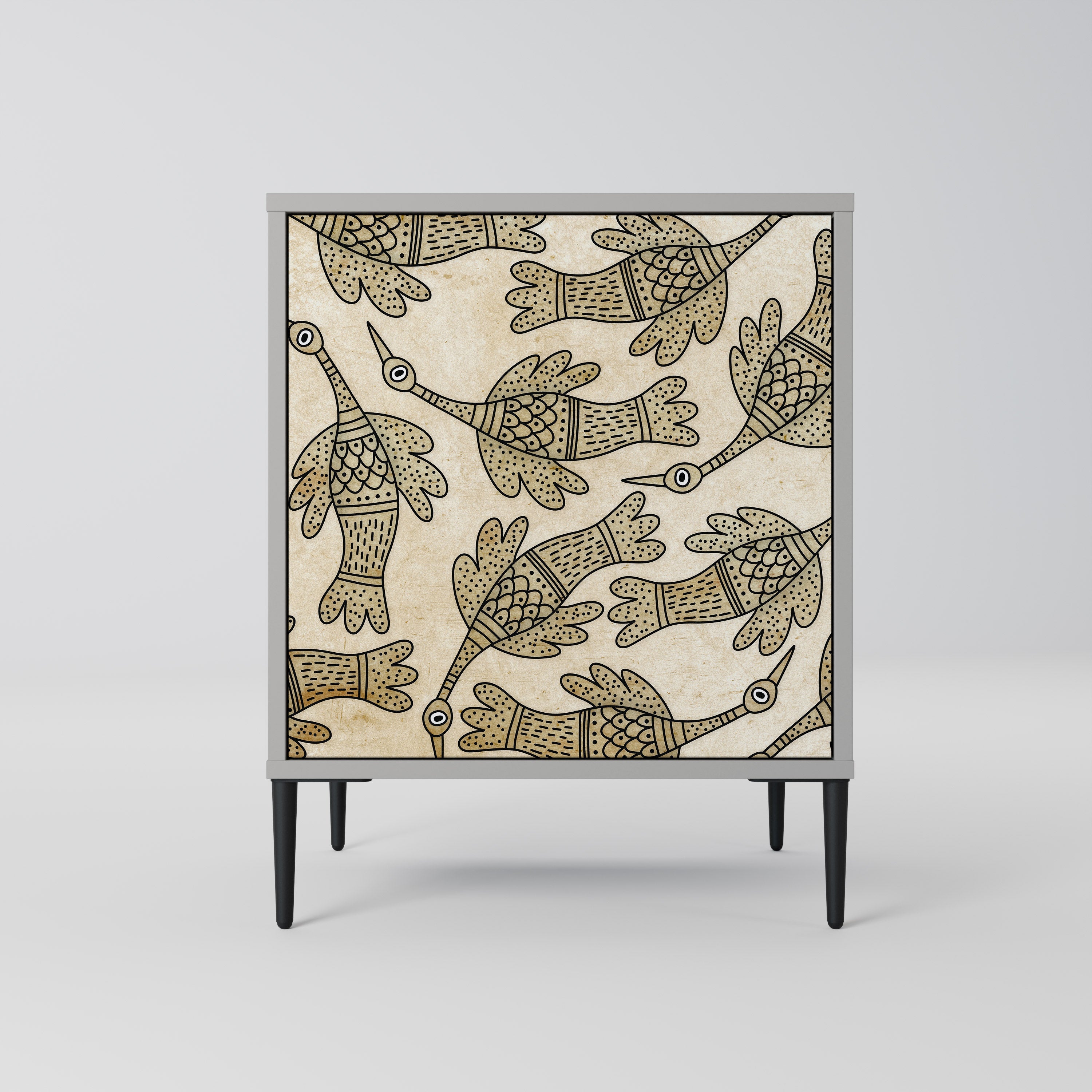 ALMONDINE SONGBIRD Aparador de 1 Porta em Acabamento Cinzento