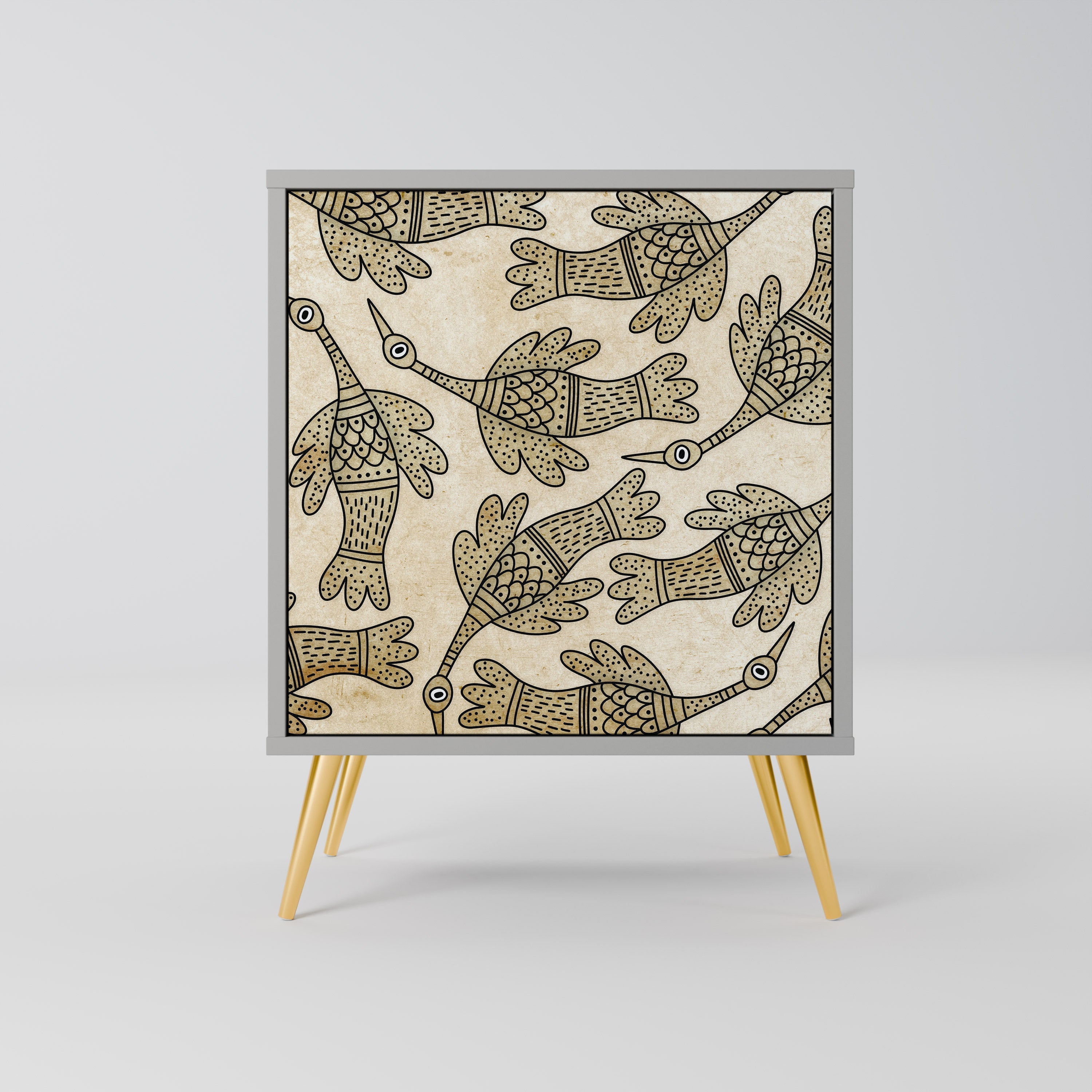 ALMONDINE SONGBIRD Aparador de 1 Porta em Acabamento Cinzento