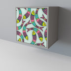 INDIAN FISH Aparador de 1 Porta em Acabamento Cinzento