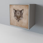 STEAMPUNK CLAN Aparador de 1 Porta em Acabamento Cinzento