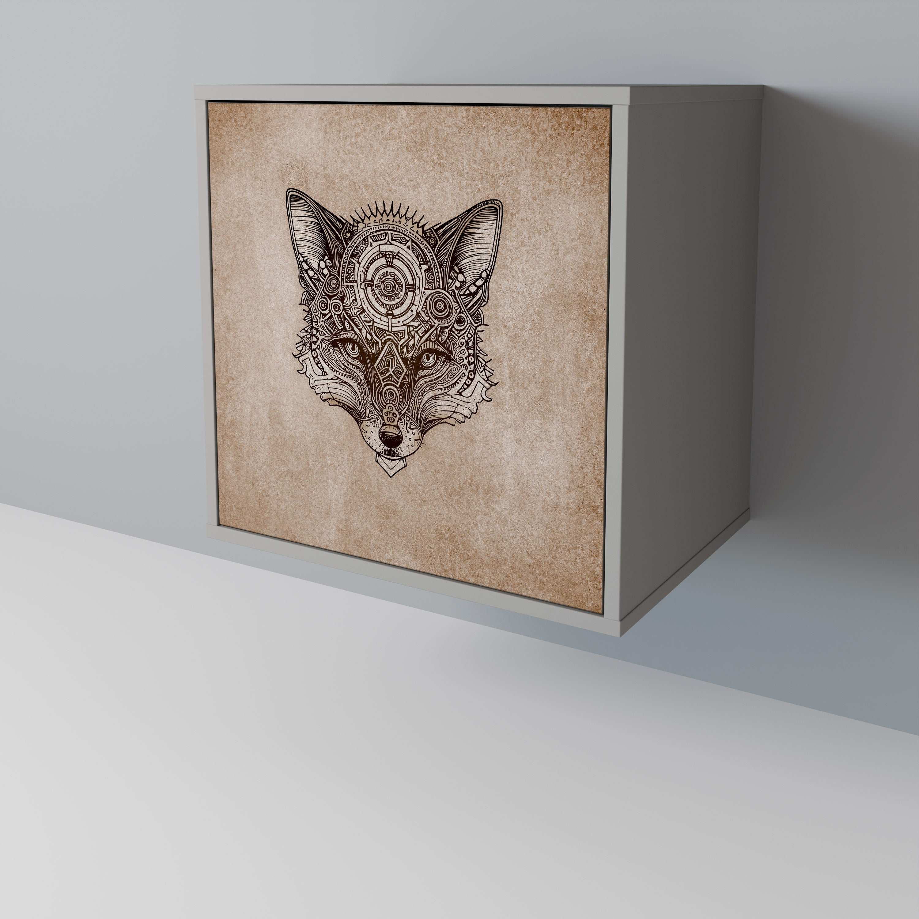 STEAMPUNK CLAN Aparador de 1 Porta em Acabamento Cinzento